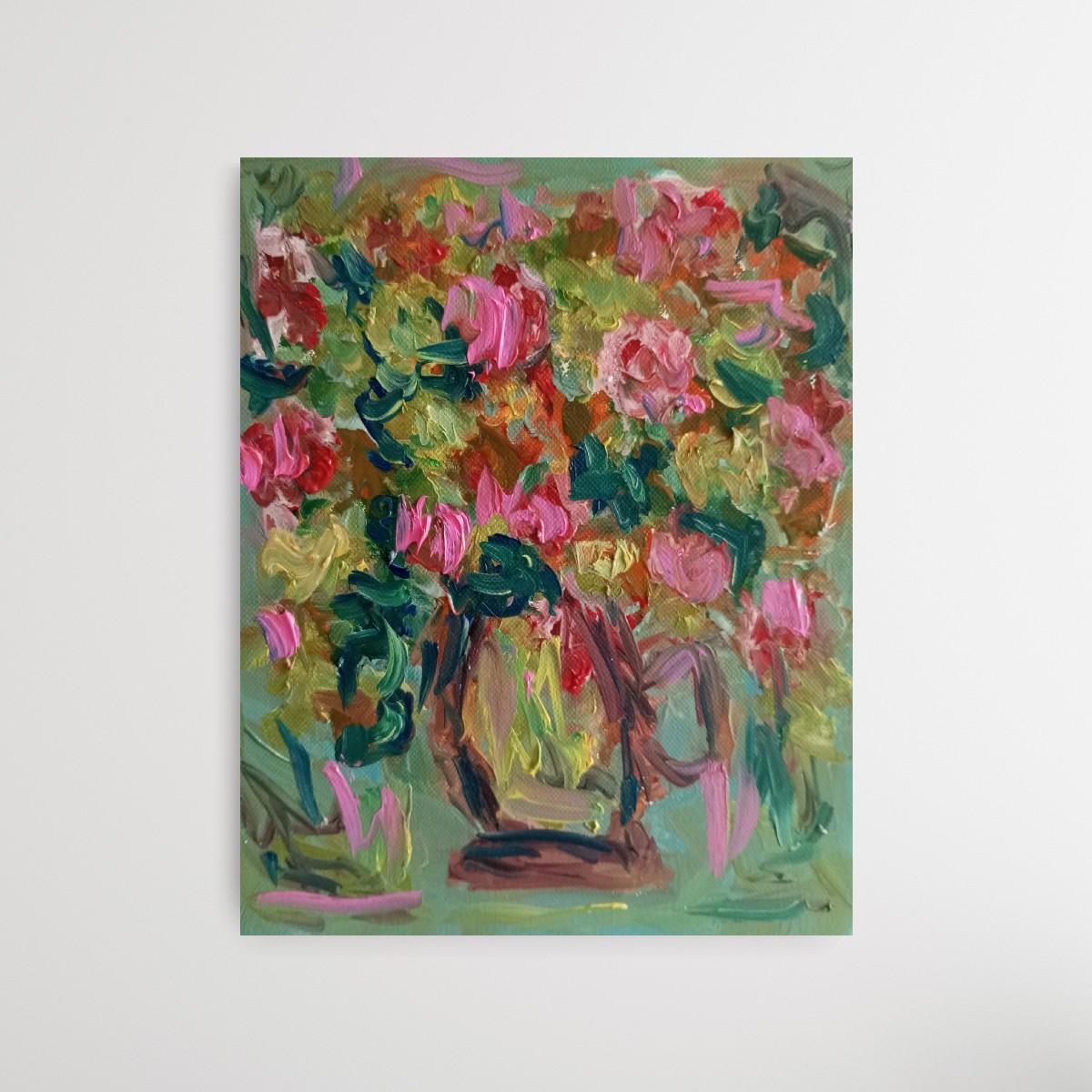 Impressionista espressivo contemporaneo  pittura ad olio floreale su tela in vendita 14