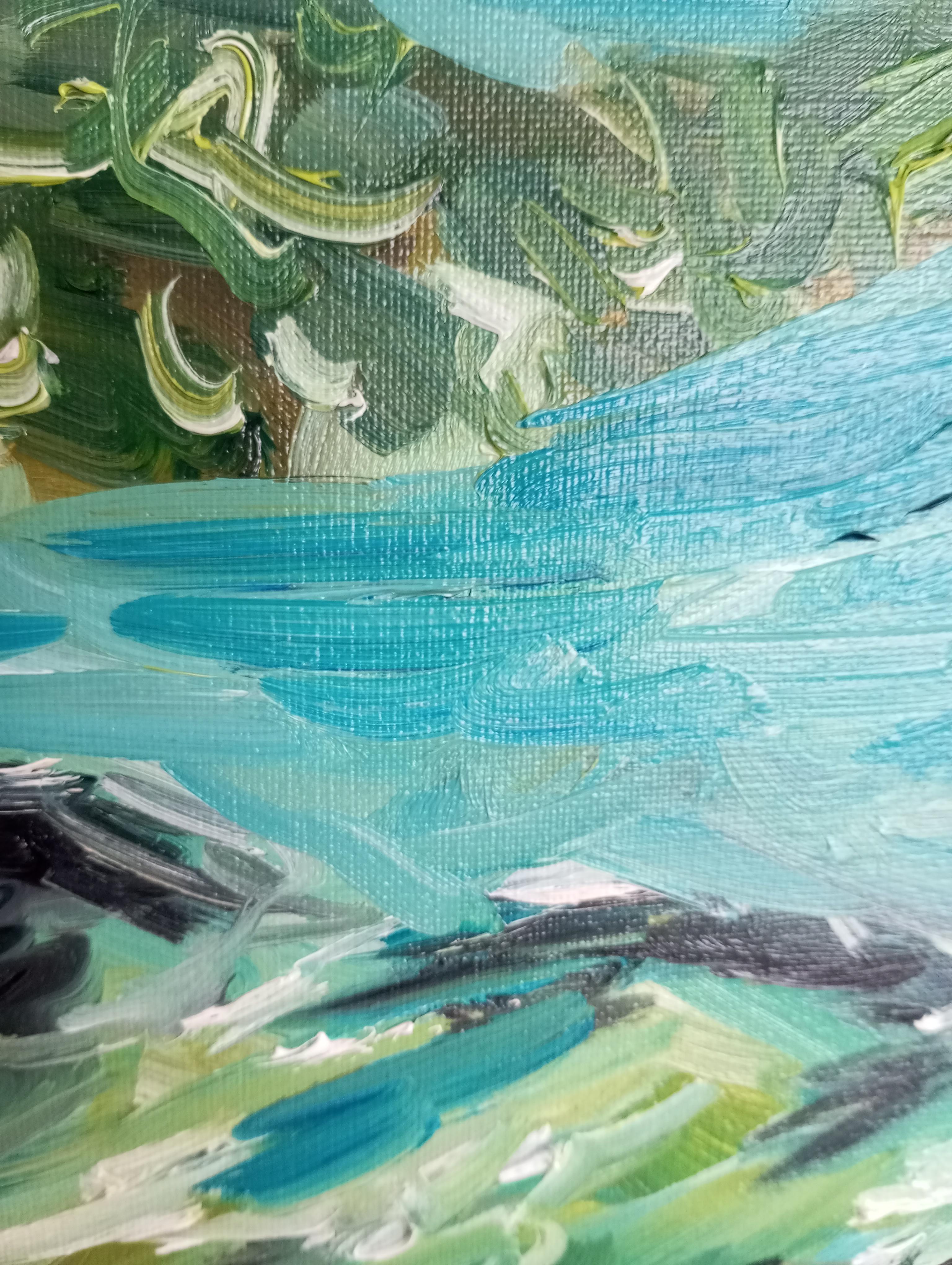 Paisaje impresionista contemporáneo naturaleza pintura al óleo sobre lienzo en venta 5
