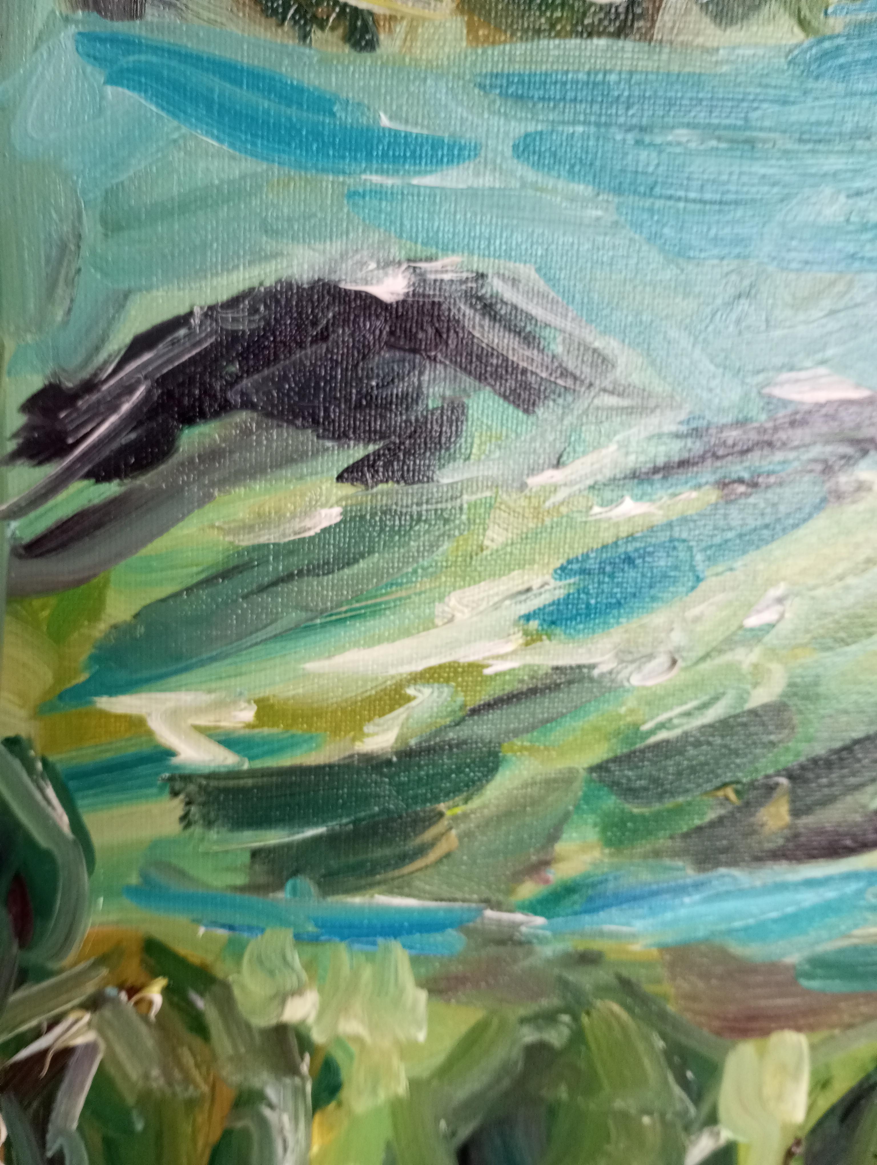 Paisaje impresionista contemporáneo naturaleza pintura al óleo sobre lienzo en venta 6