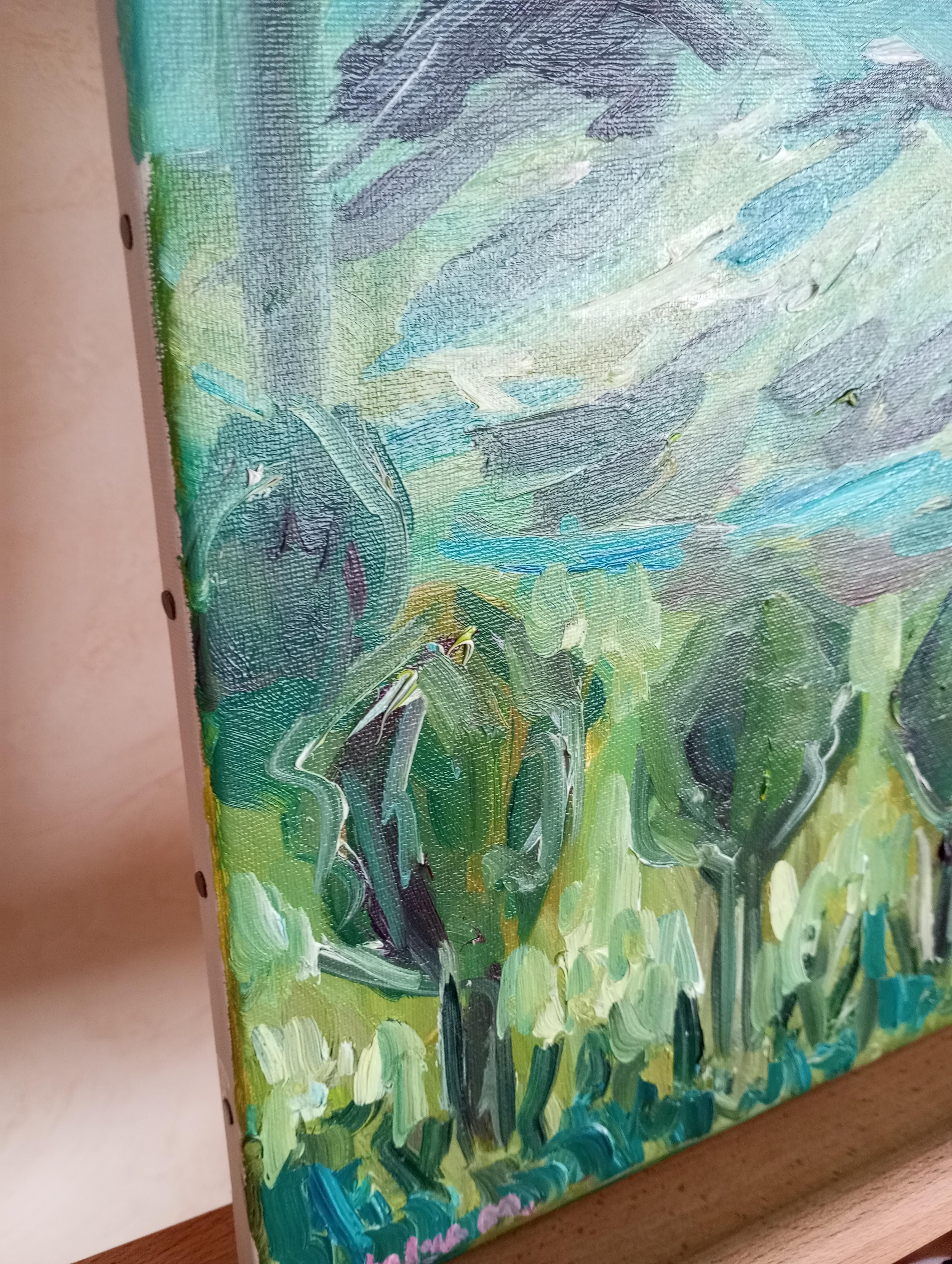 Paisaje impresionista contemporáneo naturaleza pintura al óleo sobre lienzo en venta 7