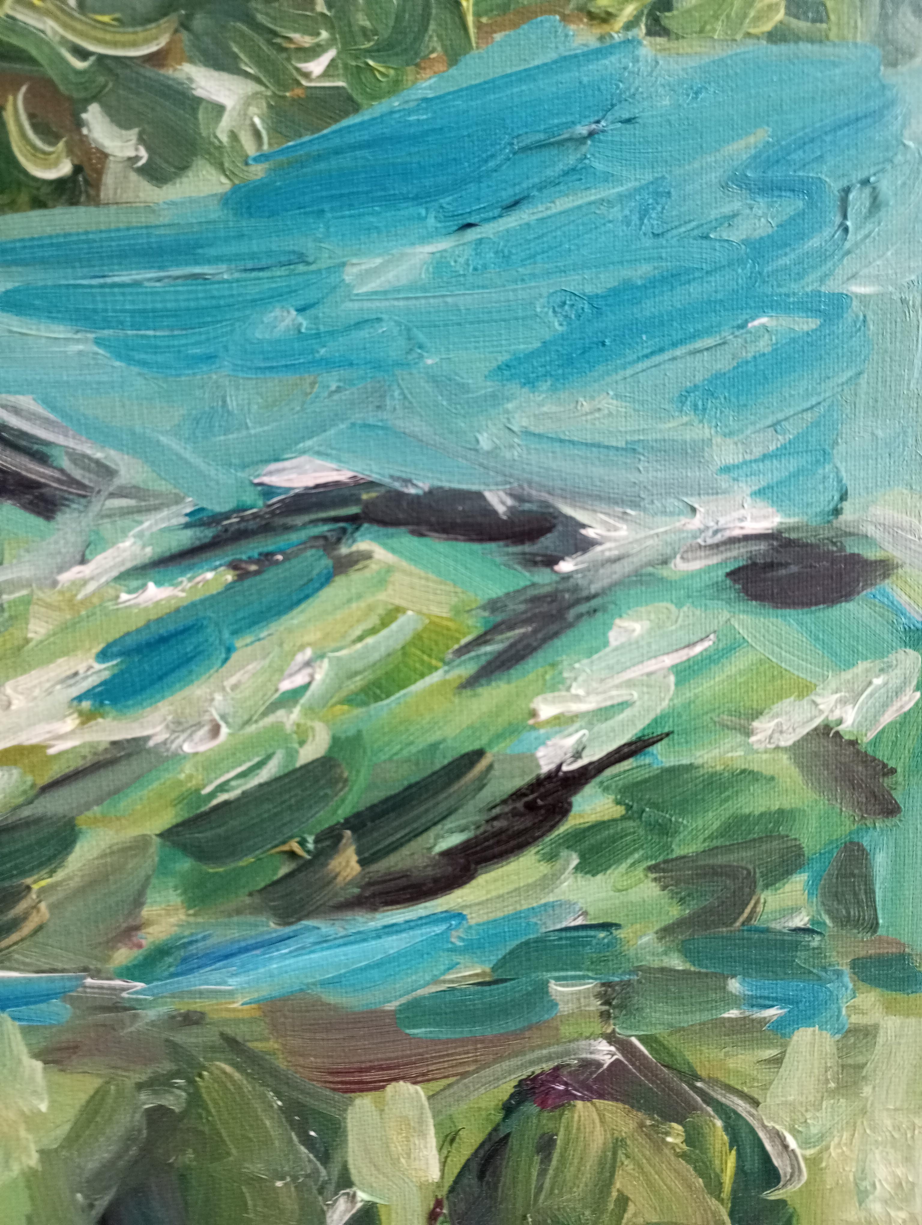 Paisaje impresionista contemporáneo naturaleza pintura al óleo sobre lienzo en venta 9