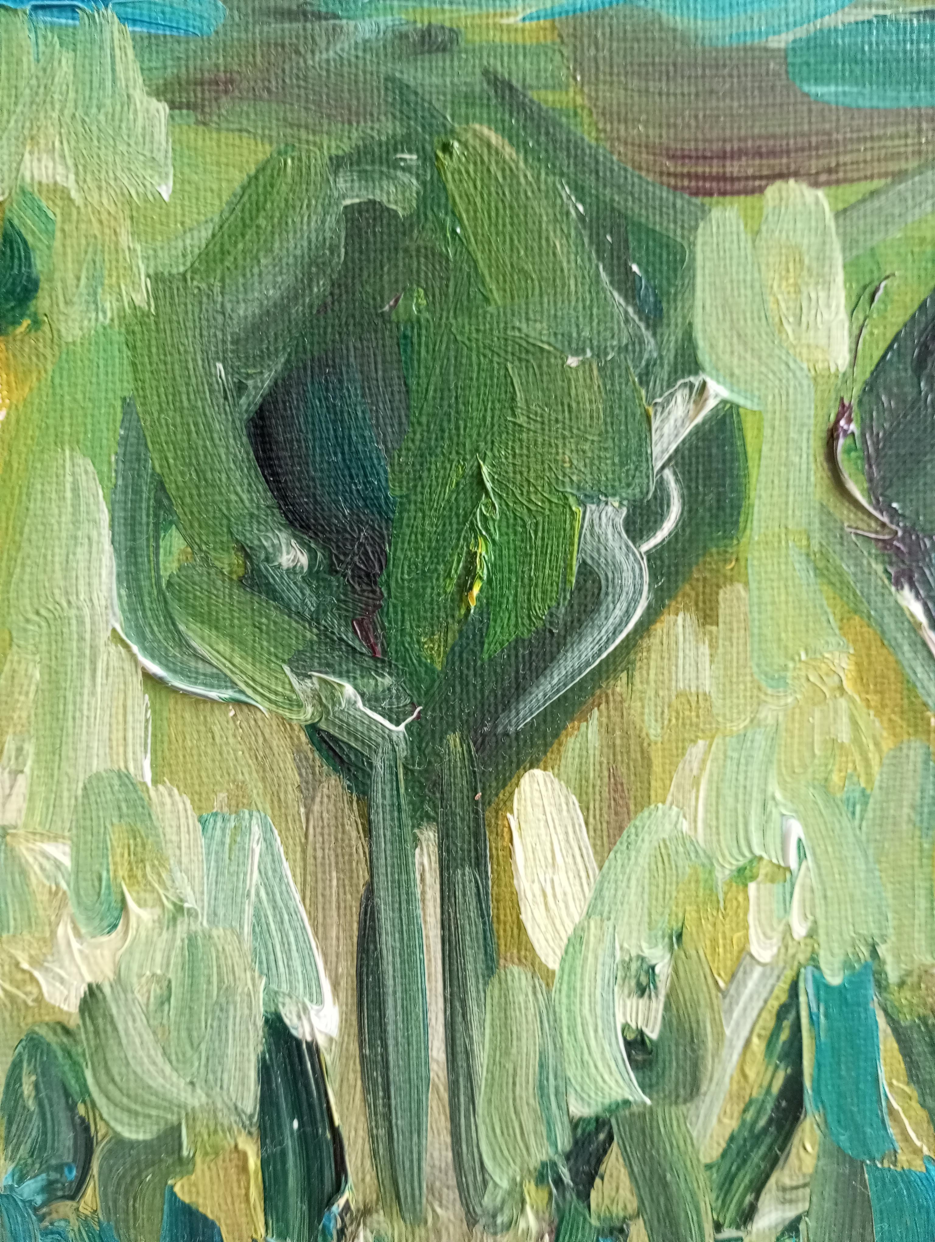 Paisaje impresionista contemporáneo naturaleza pintura al óleo sobre lienzo en venta 10