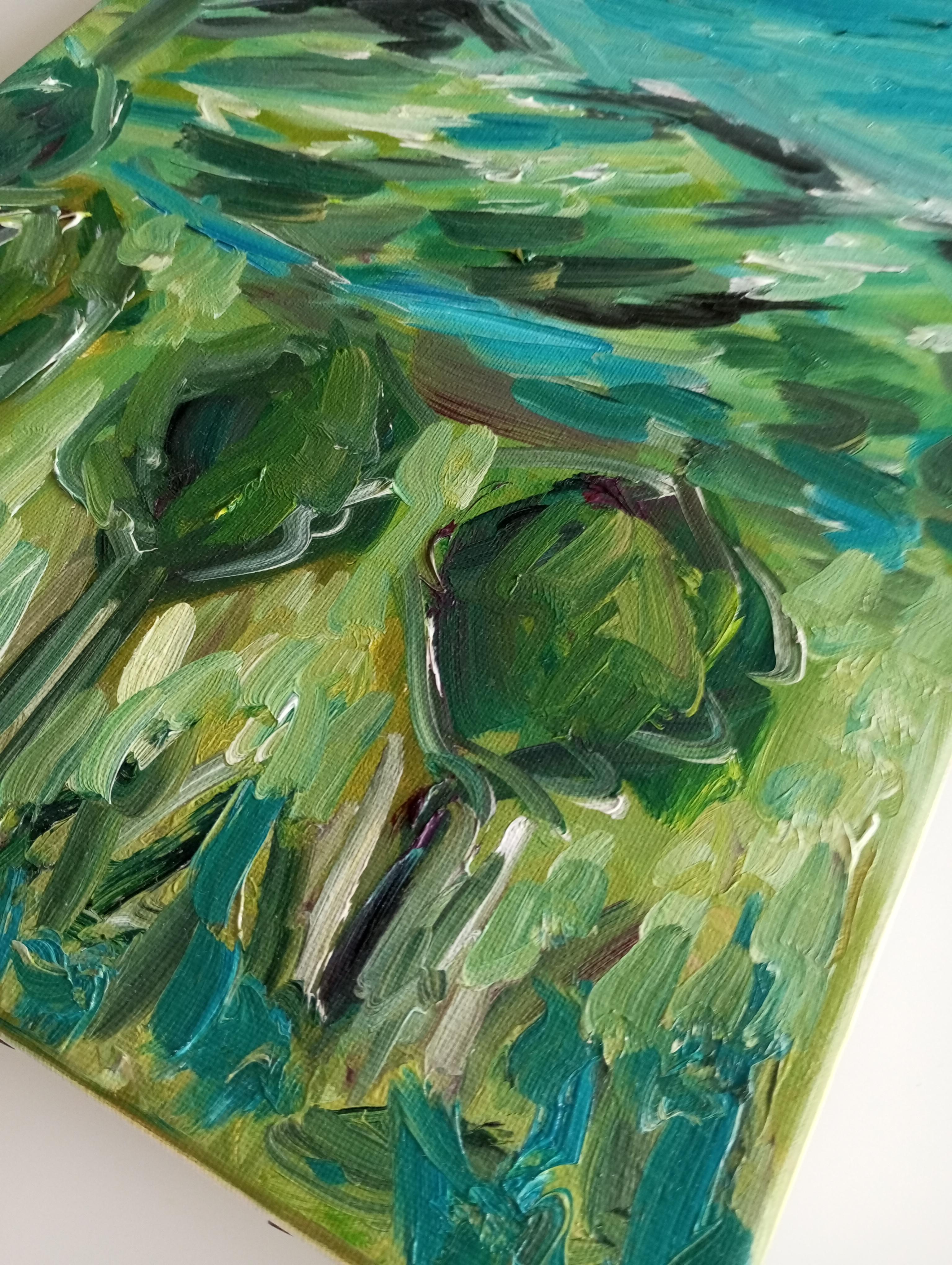 Paisaje impresionista contemporáneo naturaleza pintura al óleo sobre lienzo en venta 12