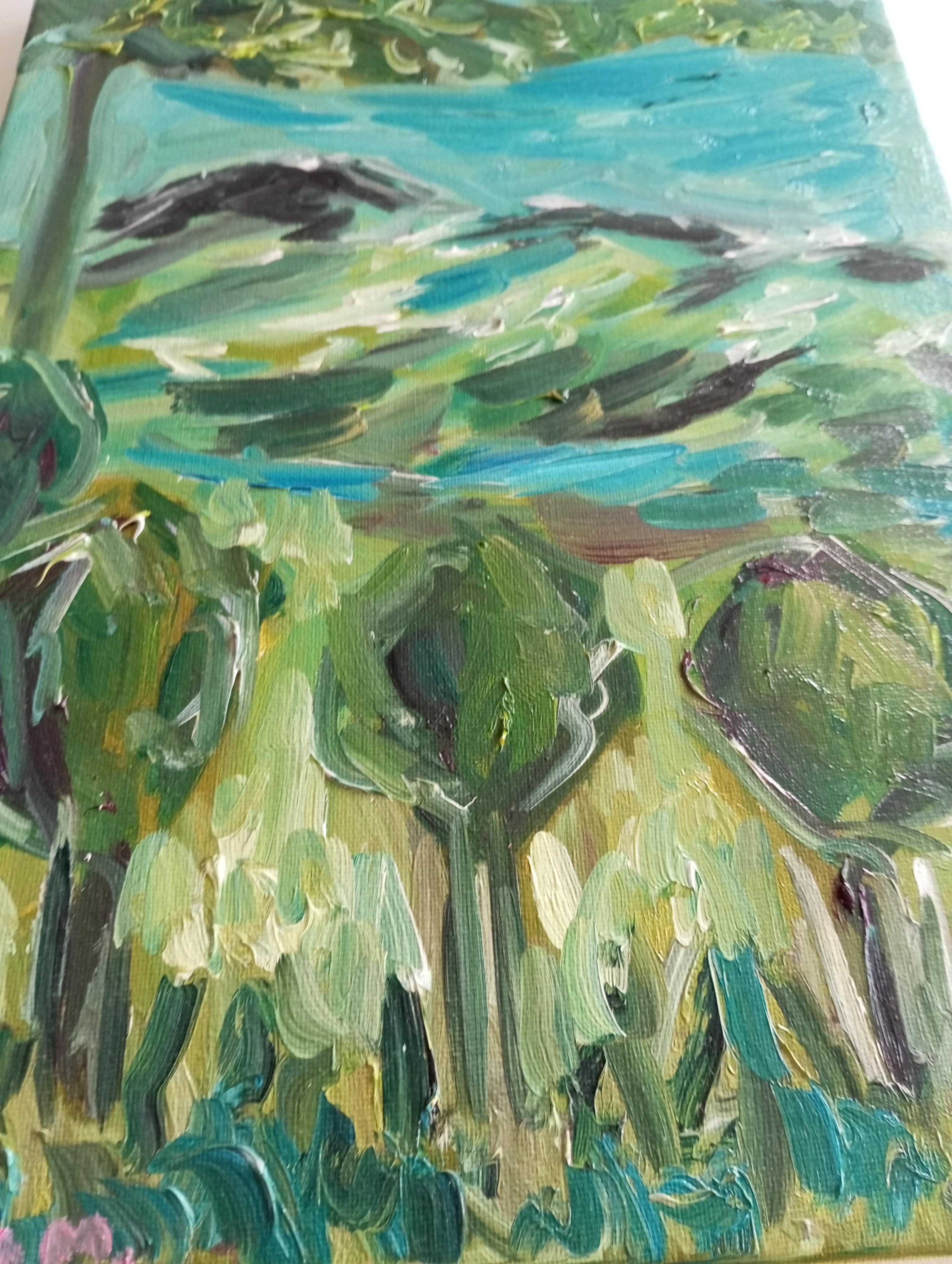 Paisaje impresionista contemporáneo naturaleza pintura al óleo sobre lienzo en venta 13