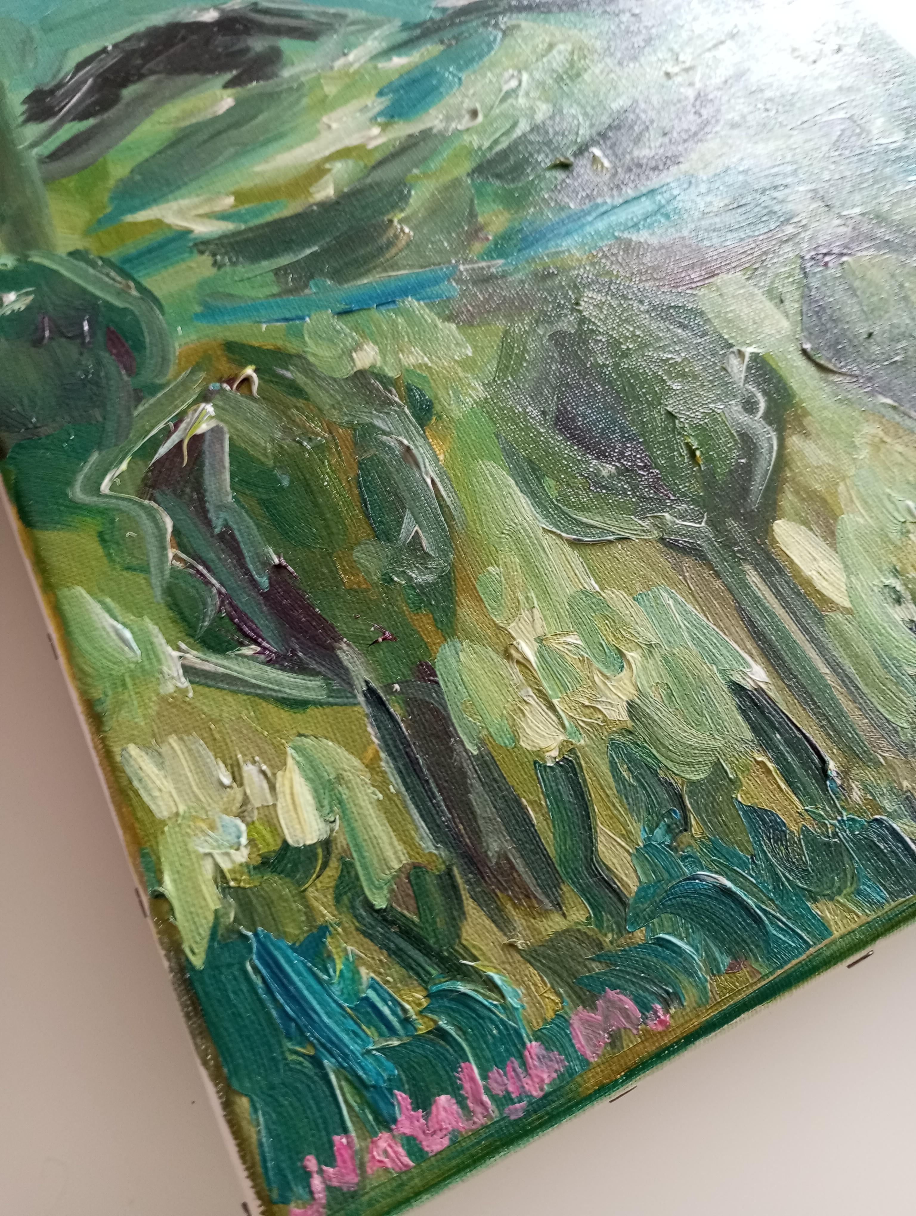 Paisaje impresionista contemporáneo naturaleza pintura al óleo sobre lienzo en venta 14