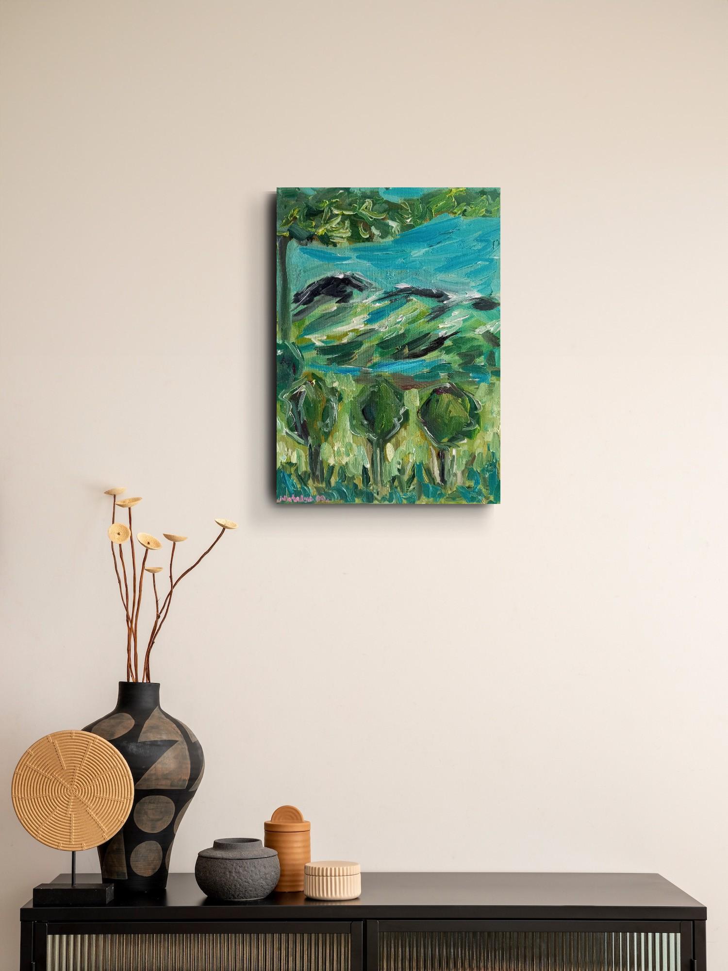 Paisaje impresionista contemporáneo naturaleza pintura al óleo sobre lienzo - Painting Impresionista de Natalya Mougenot 