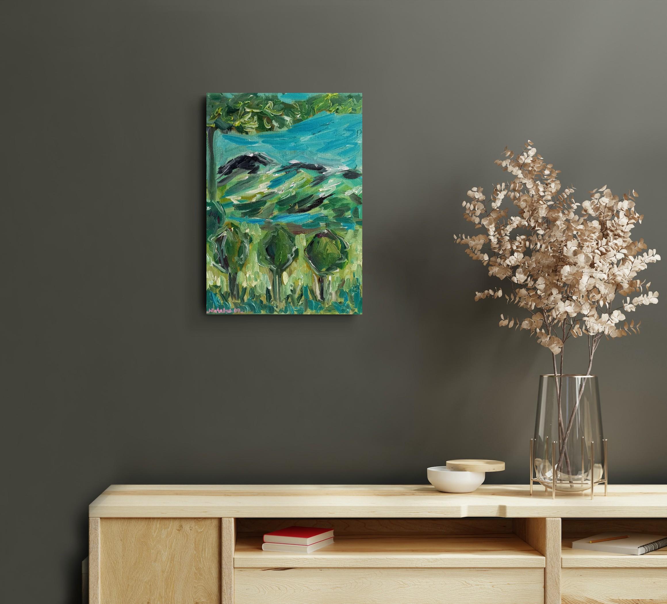Paisaje impresionista contemporáneo naturaleza pintura al óleo sobre lienzo en venta 1