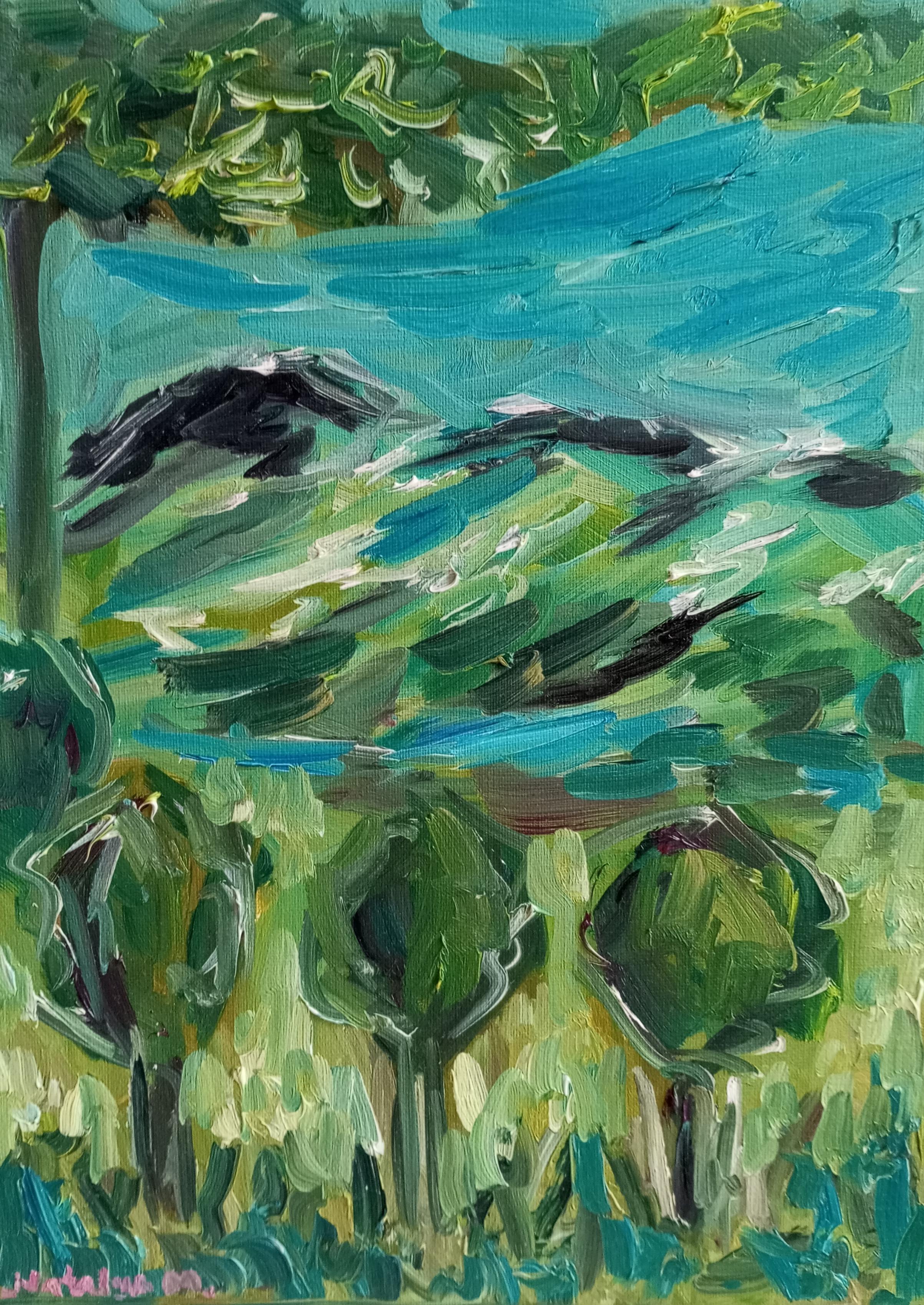Figurative Painting de Natalya Mougenot  - Paisaje impresionista contemporáneo naturaleza pintura al óleo sobre lienzo