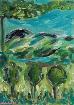 Contemporary impressionist landscape nature oil painting on canvas