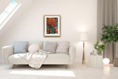 Contemporary Abstract Impressionist Floral Painting paper "Sun-filled flowers"