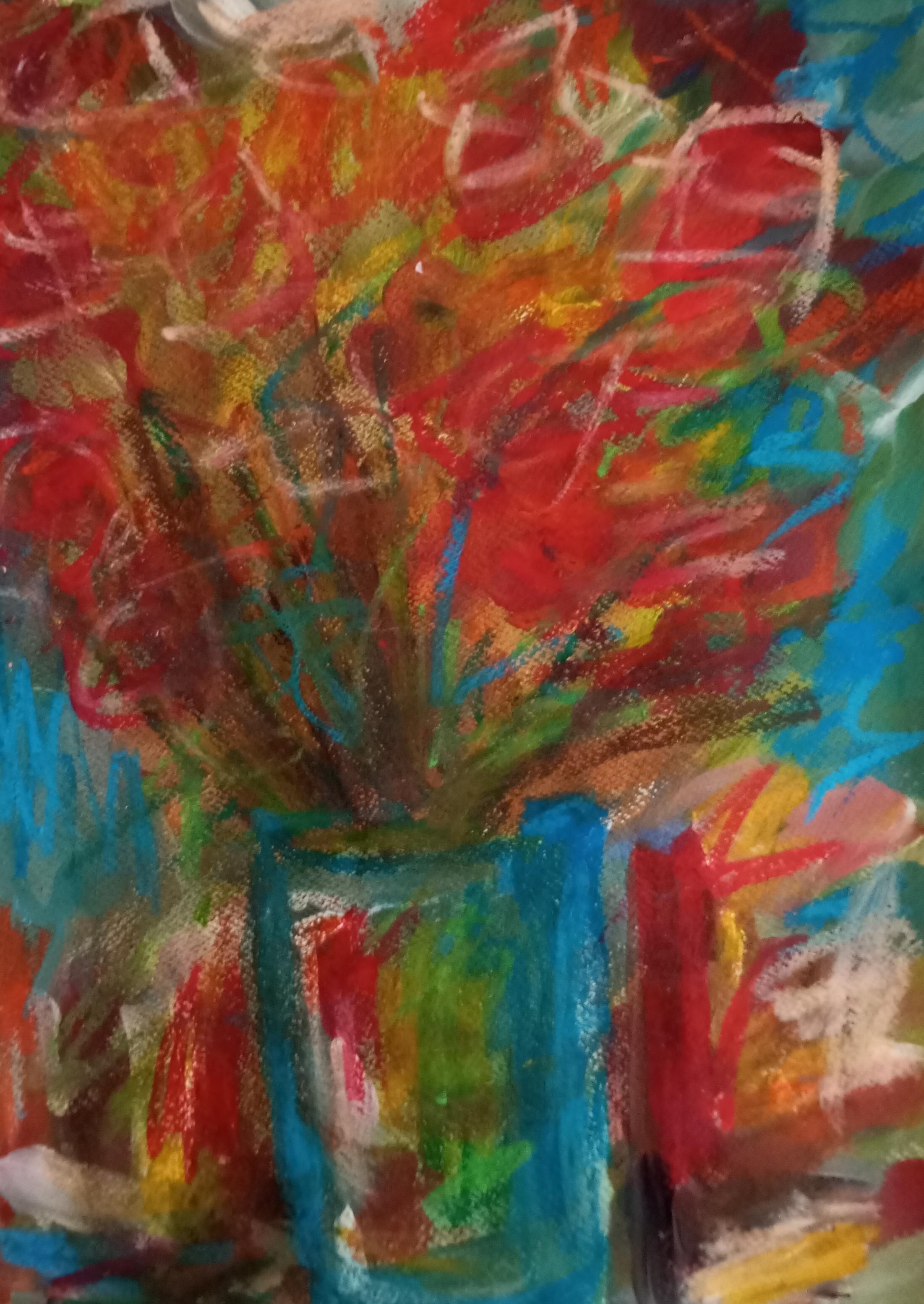 Natalya Mougenot  Still-Life Painting - "Sun-filled flowers"