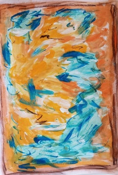 "Sol de emociones" ( pintura acrílica expresiva abstracta sobre papel)