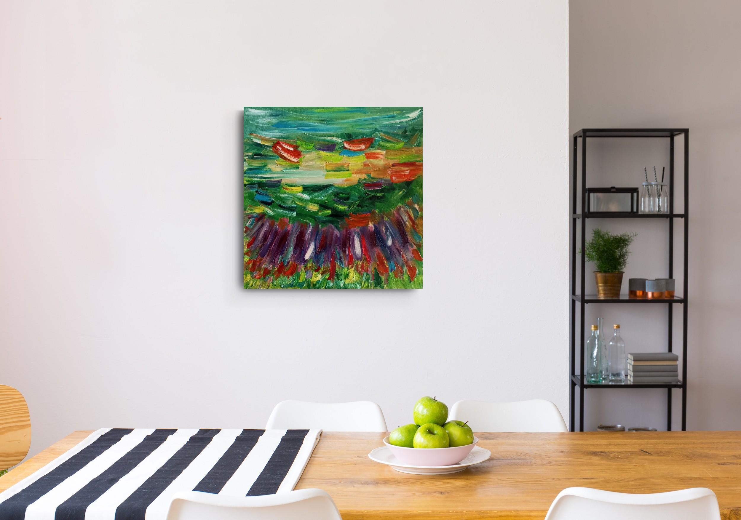 This painting makes part of my series dedicated to the scenes of a summer period.

This vibrant landscape called 