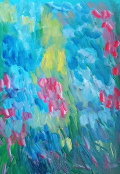 "The early spring garden' ( colorful expressive floral painting)