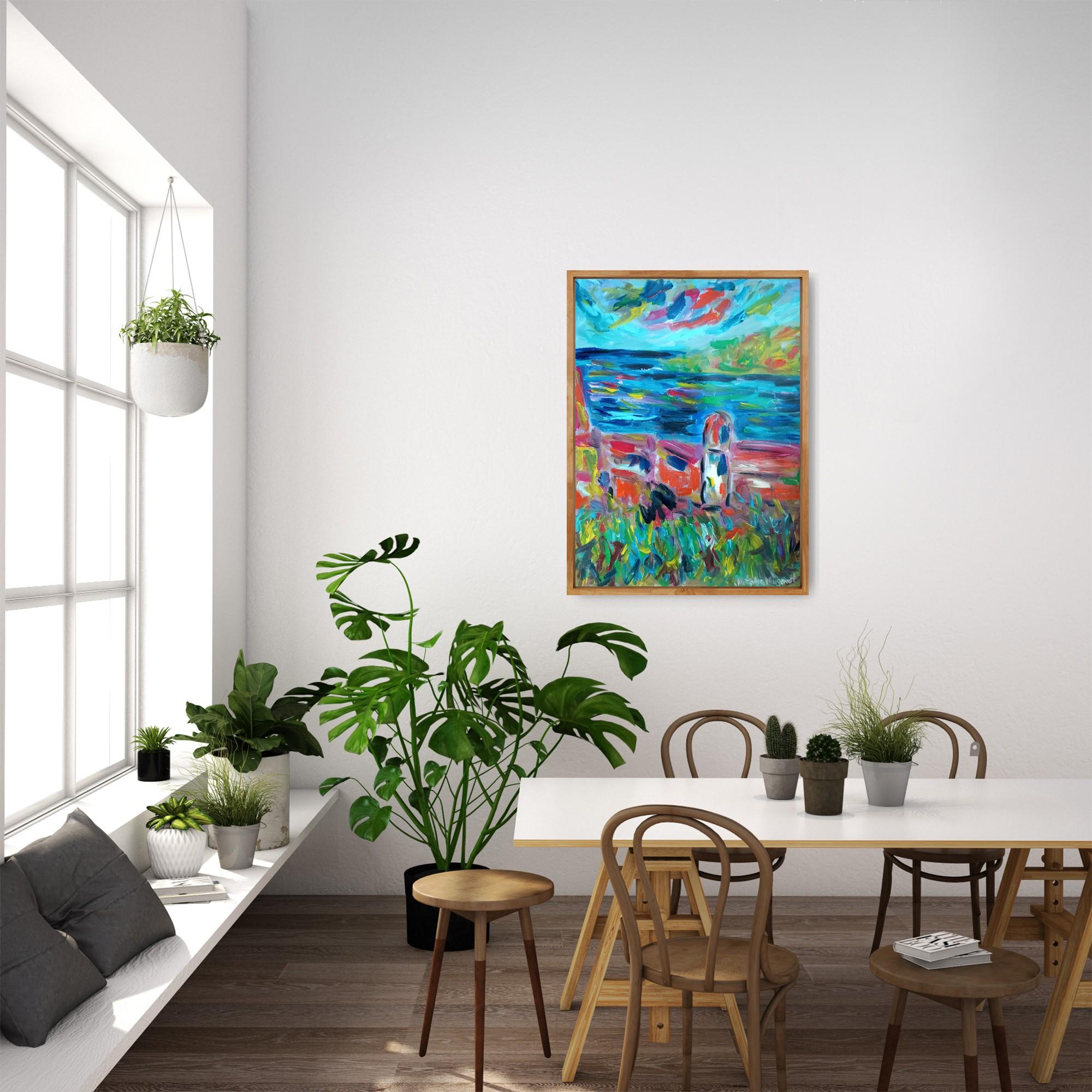 Cette peinture acrylique fait partie de ma série consacrée aux scènes d'une période estivale.

J'ai été inspirée par mes vacances d'été passées dans le département des Pyrénées-Orientales, dans le sud de la France. Cette œuvre d'art particulière a