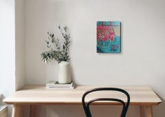 The smell of warm coffee and bloomed roses ( floral oil painting on canvas)