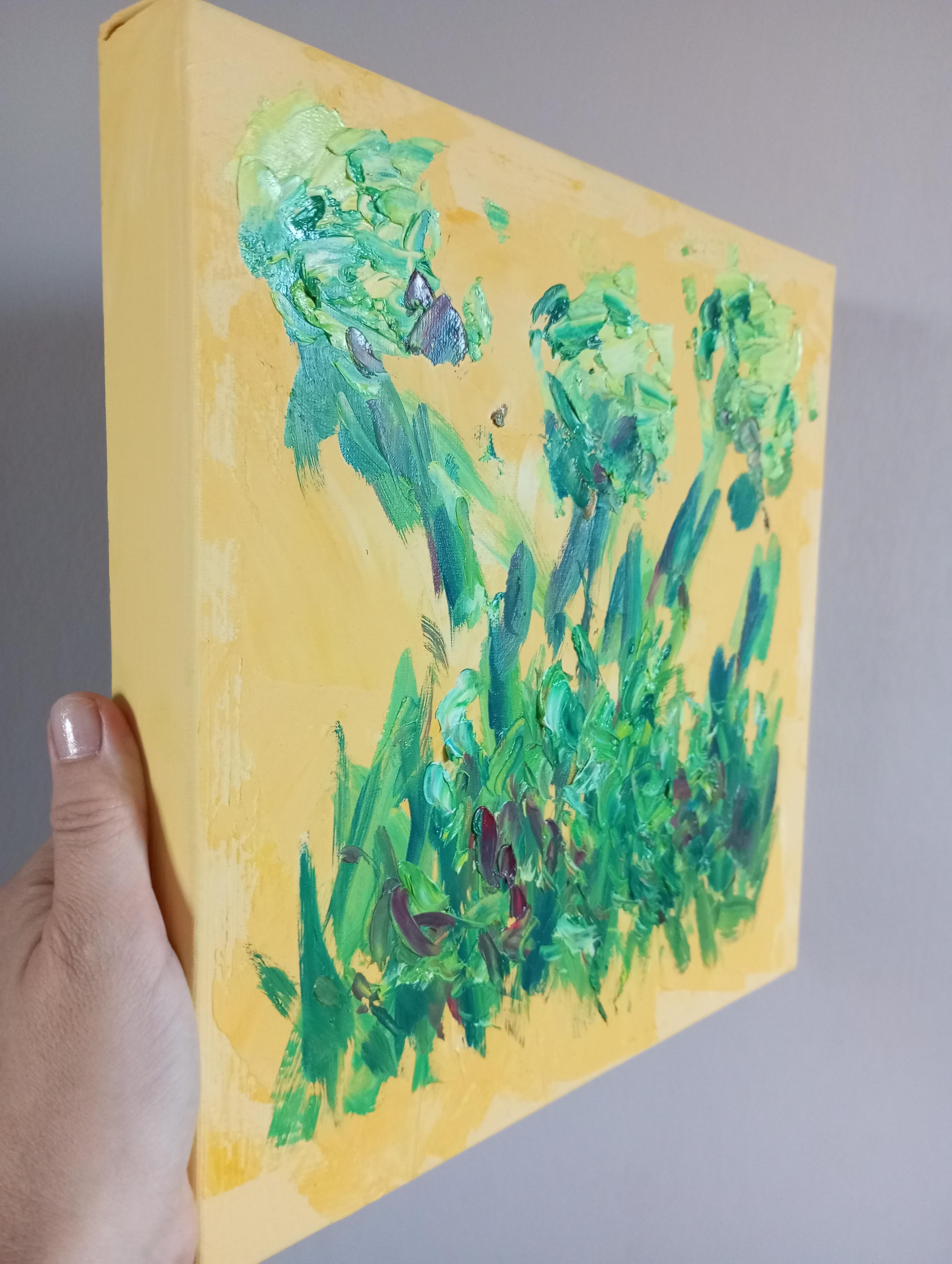 Dear art lover,

I enjoy working on floral and nature compositions. This one was inspired by my trip to Arles, Provence ( south of France) where Vincent Van Gogh lived for one year.  The moist important thing for Van Gogh was the light.  He said