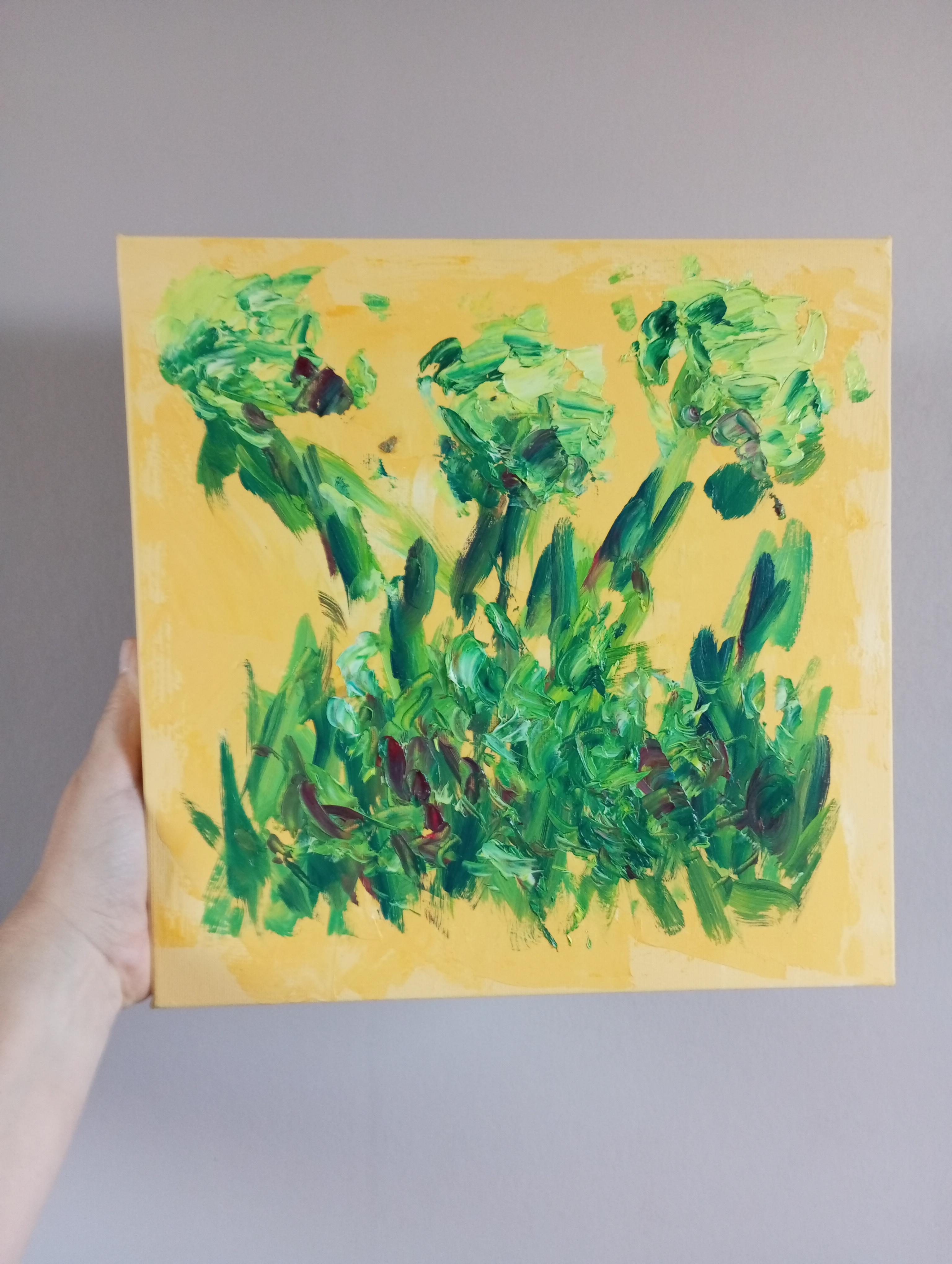 Caro amante dell'arte,

Mi piace lavorare su composizioni floreali e naturalistiche. Questo è stato ispirato dal mio viaggio ad Arles, in Provenza (sud della Francia), dove Vincent Van Gogh visse per un anno.  La cosa più importante per Van Gogh era