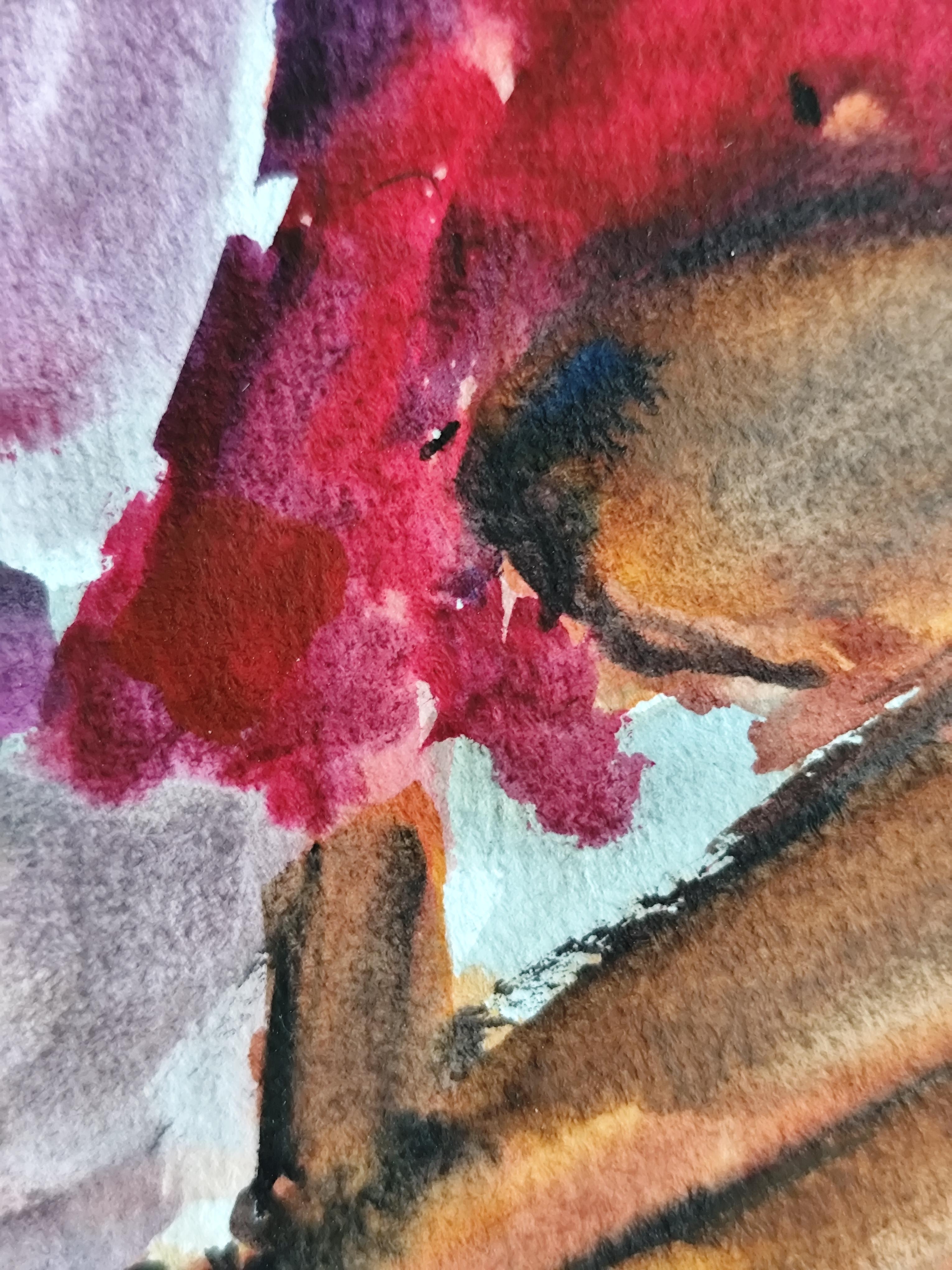 Peinture expressionniste abstraite contemporaine femme 