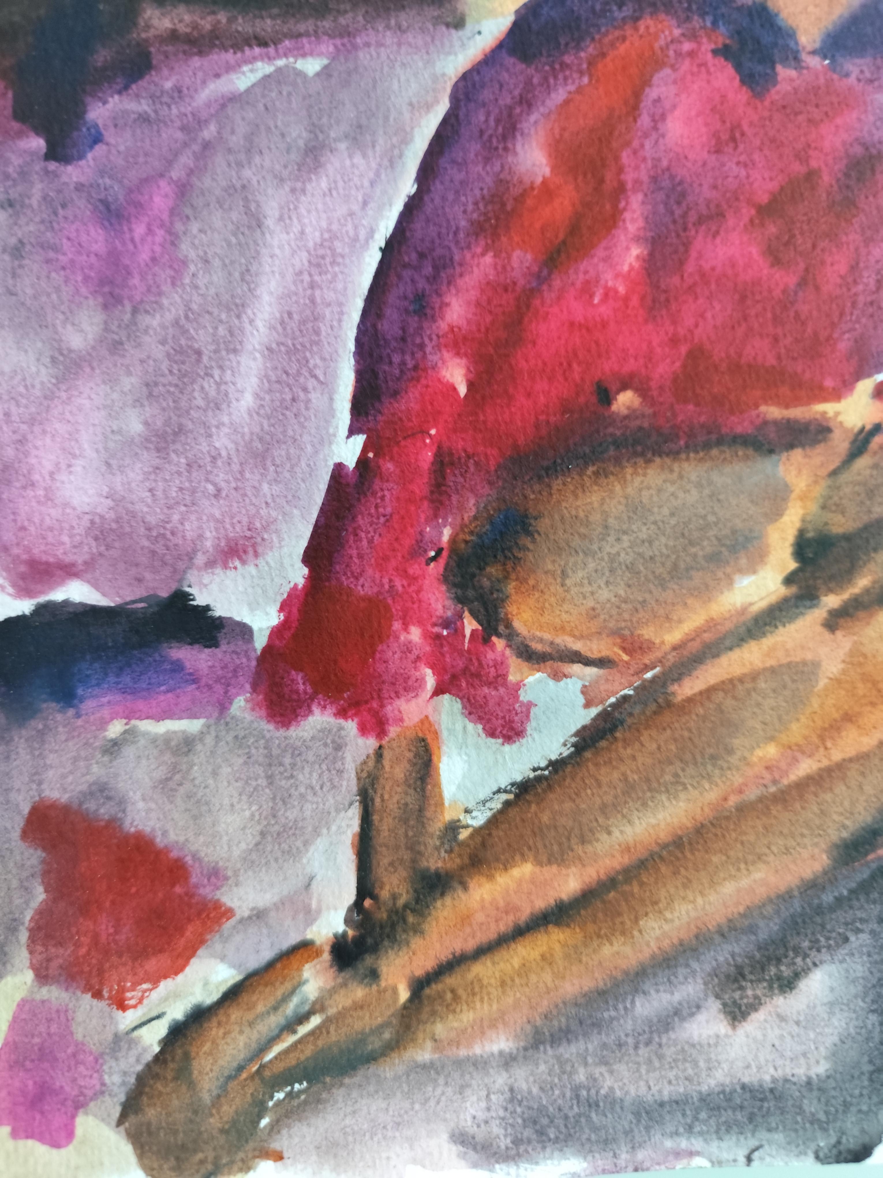 Peinture expressionniste abstraite contemporaine femme 