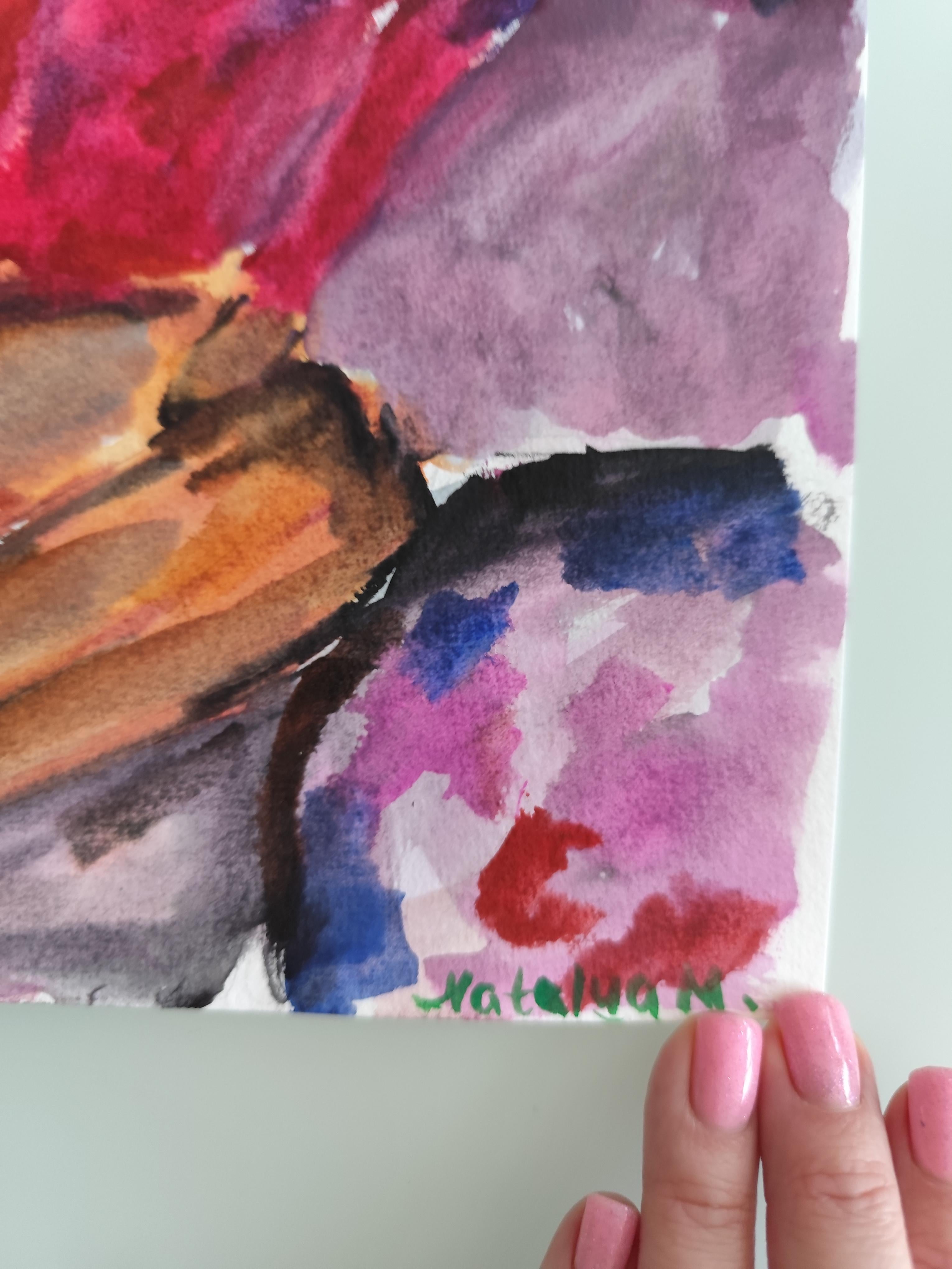 Peinture expressionniste abstraite contemporaine femme 
