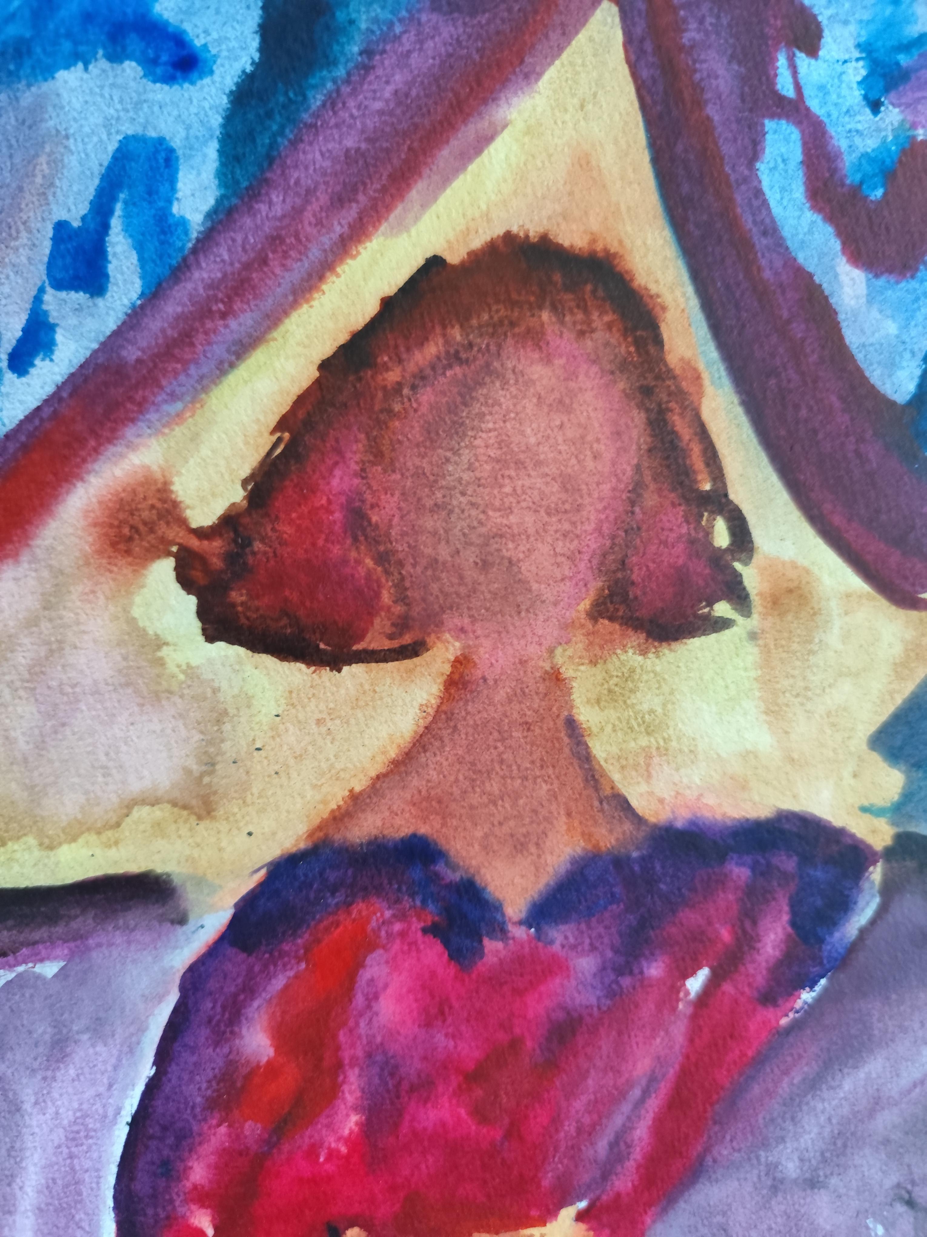 Peinture expressionniste abstraite contemporaine femme 