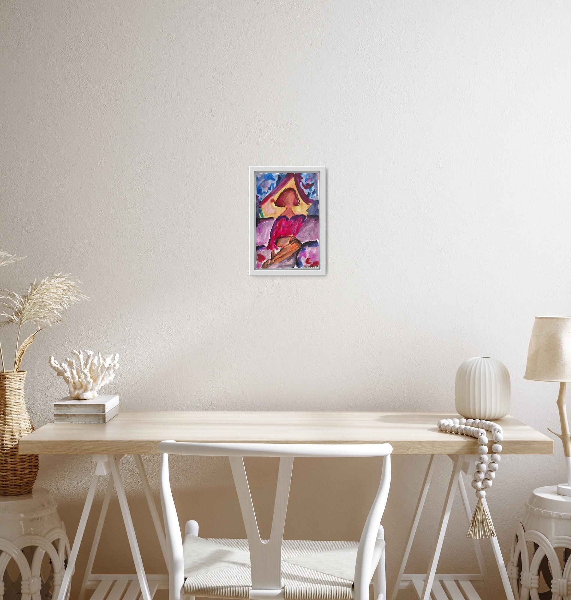 Peinture expressionniste abstraite contemporaine femme 