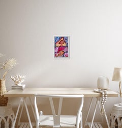 Contemporary abstract expressionist painting woman "To dream or not to dream"
