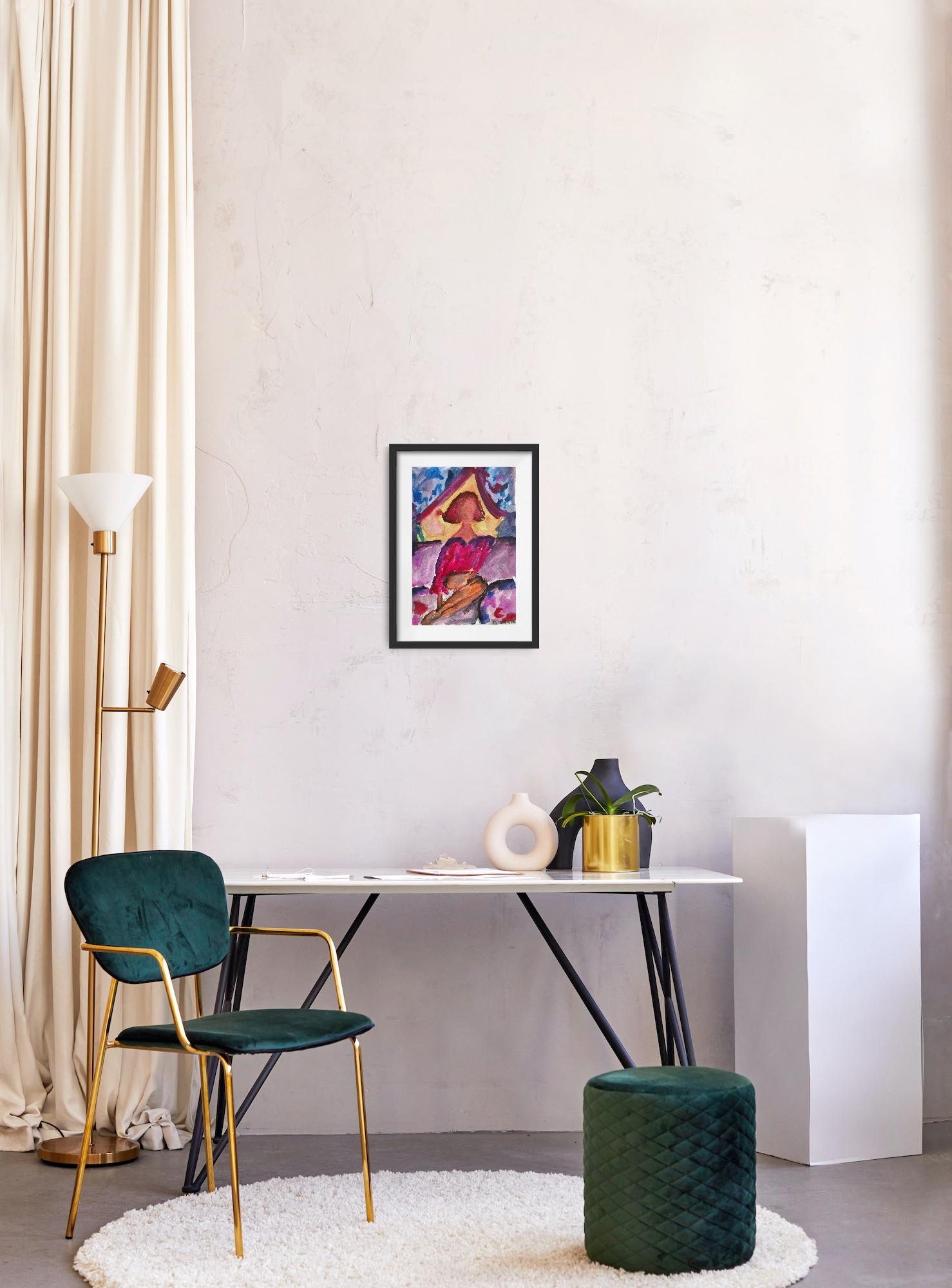 Cette peinture expressionniste abstraite contemporaine avec une touche d'impressionnisme, créée par l'artiste française Natalya Mougenot, est intitulée 