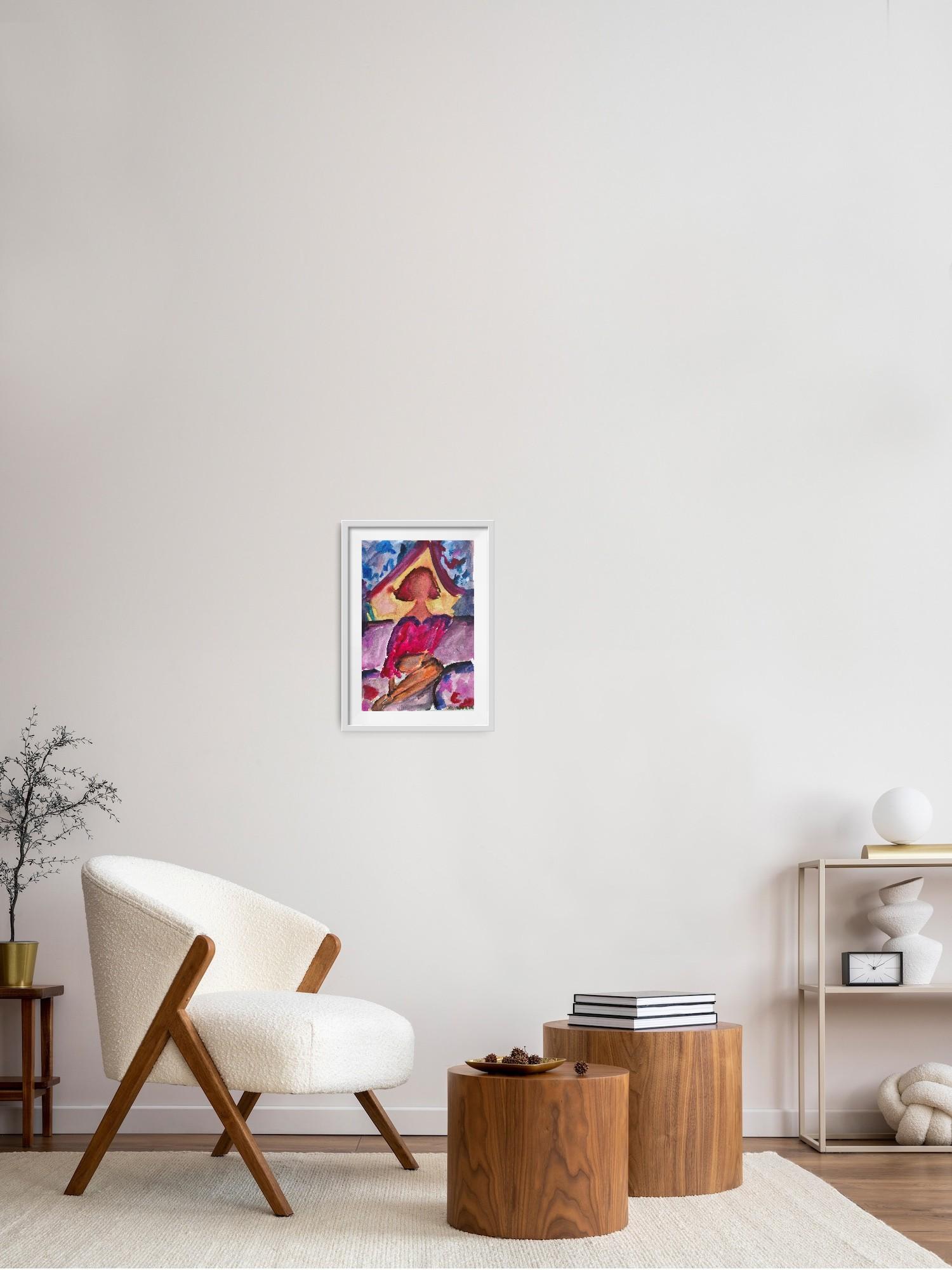 Peinture expressionniste abstraite contemporaine femme 