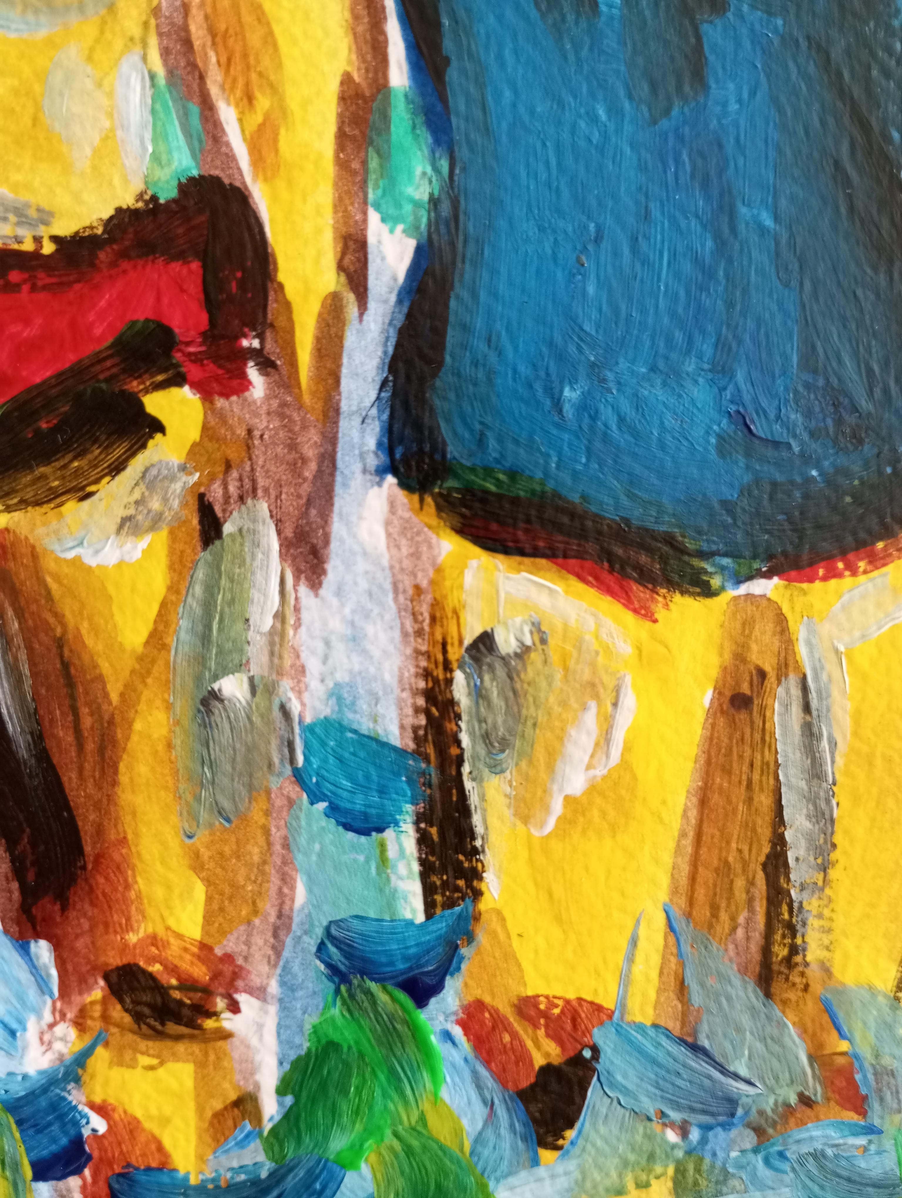 Quadro acrilico fiexpressivo contemporaneo di tre donne sulla spiaggia in vendita 8