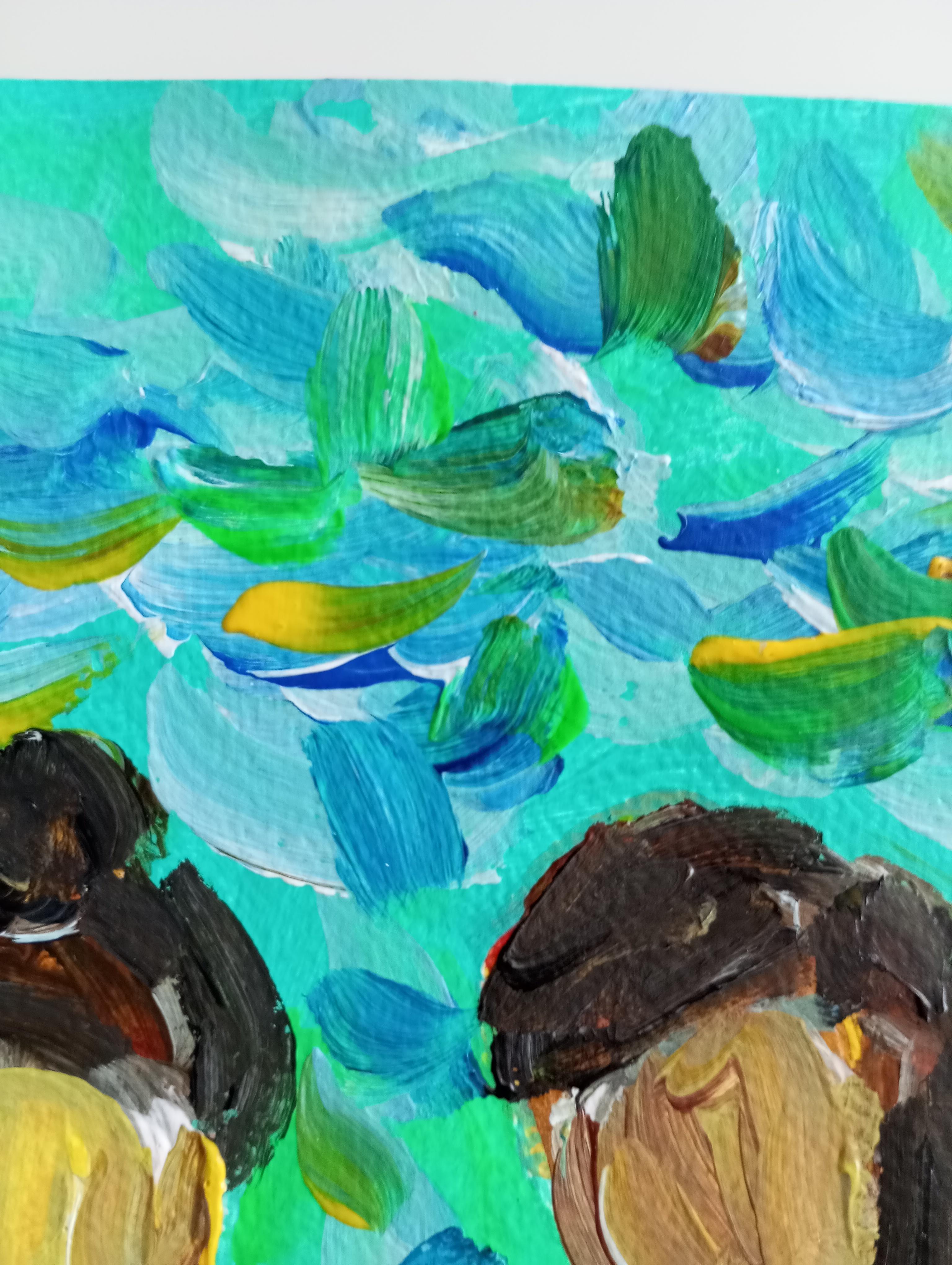Quadro acrilico fiexpressivo contemporaneo di tre donne sulla spiaggia in vendita 9