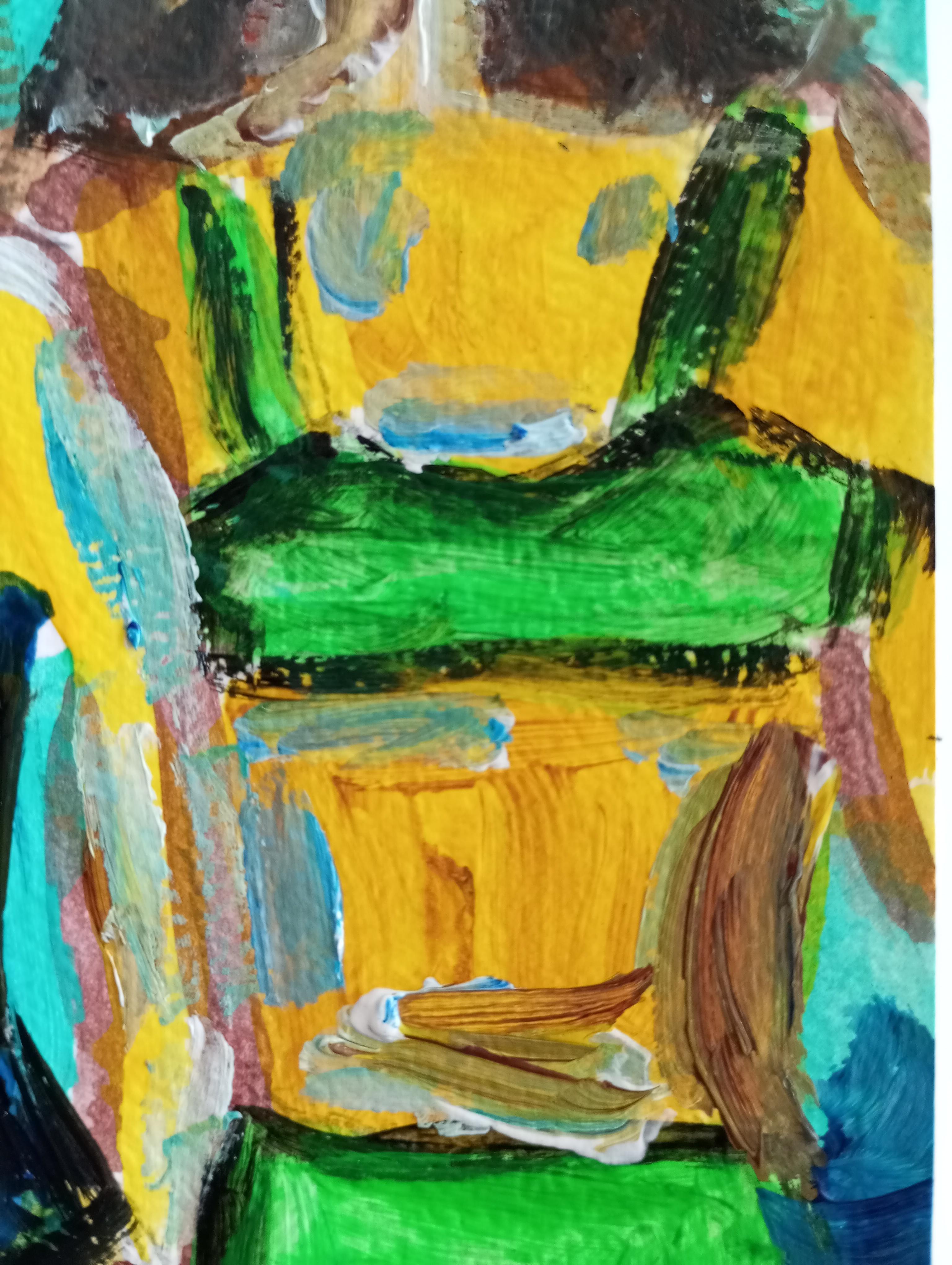 Quadro acrilico fiexpressivo contemporaneo di tre donne sulla spiaggia in vendita 13