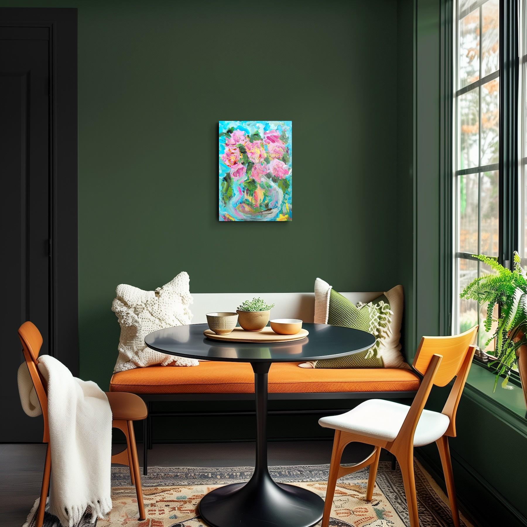 Lienzo al óleo contemporáneo impresionista expresivo floral 