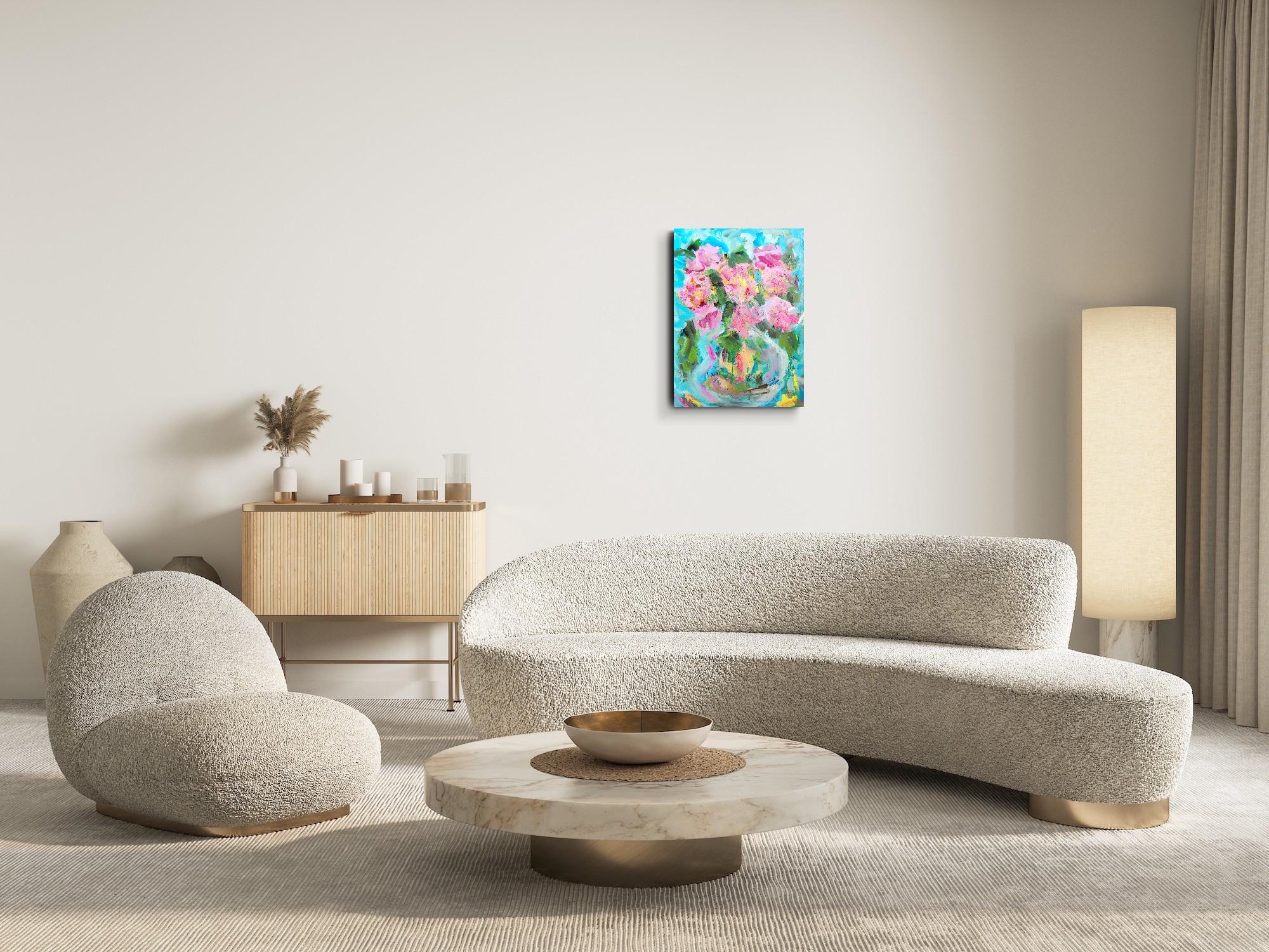 Lienzo al óleo contemporáneo impresionista expresivo floral 
