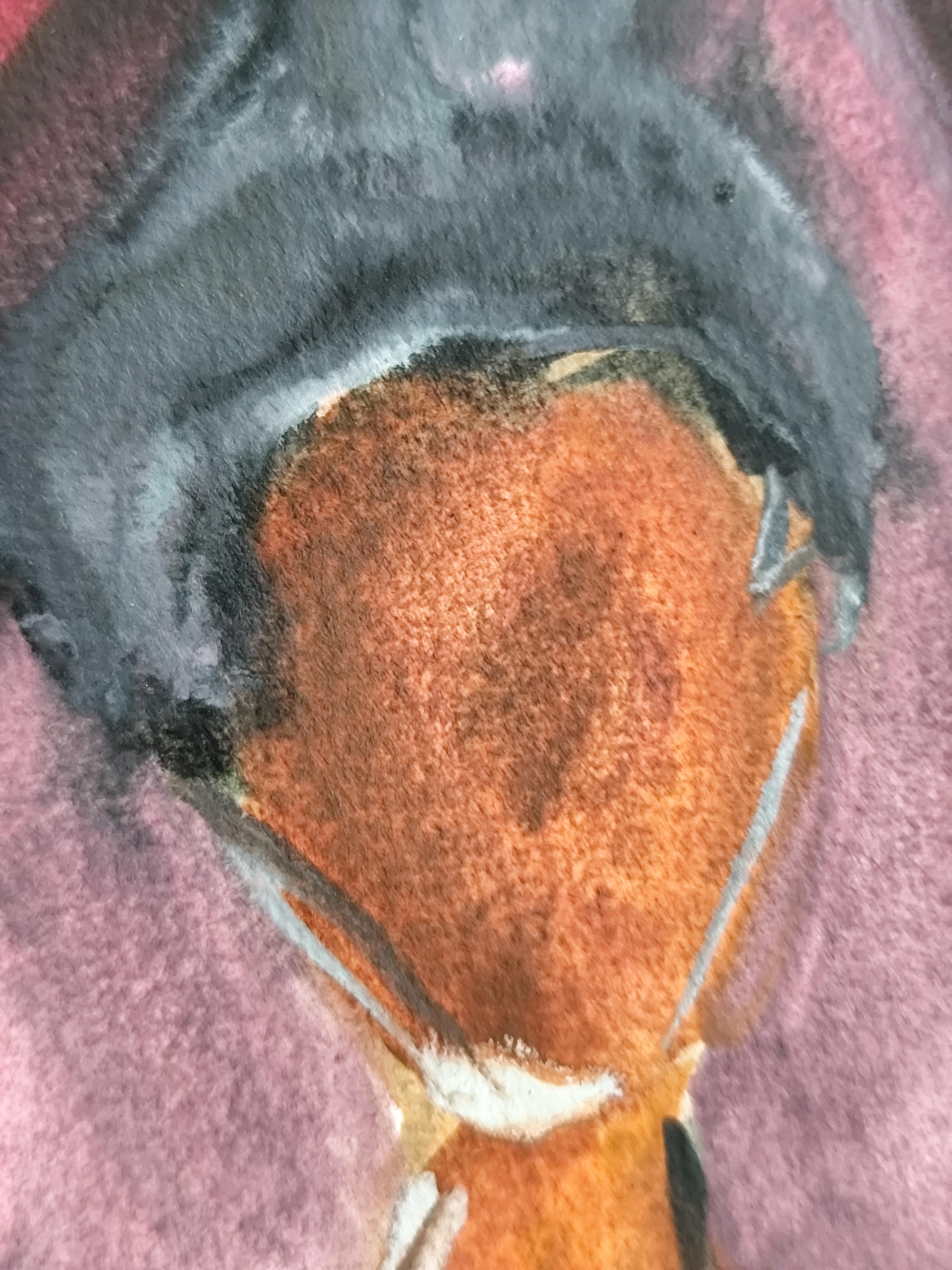 Acuarela figurativa mujer pintura sobre papel 