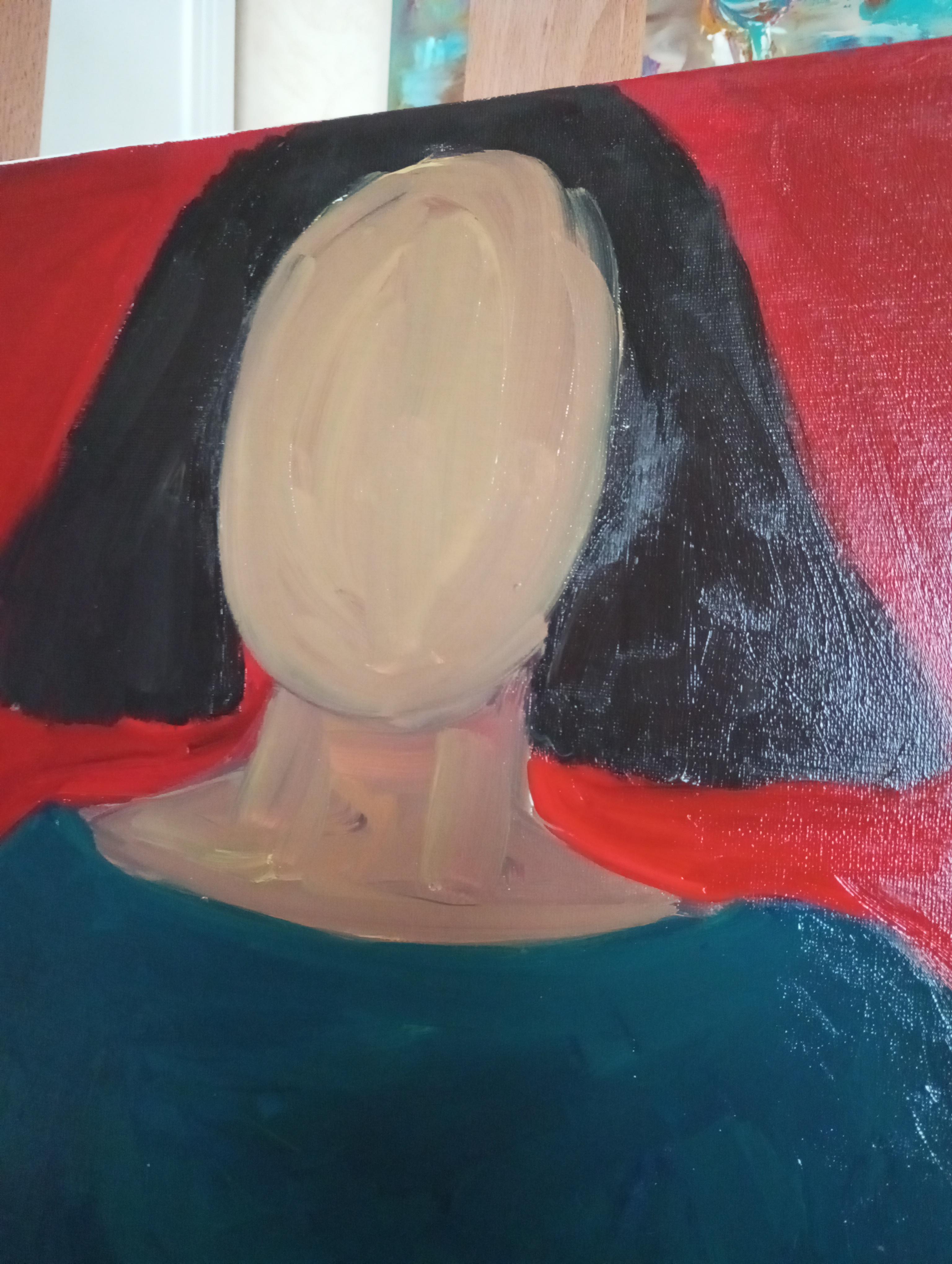 Retrato figurativo contemporáneo al óleo de una mujer 7
