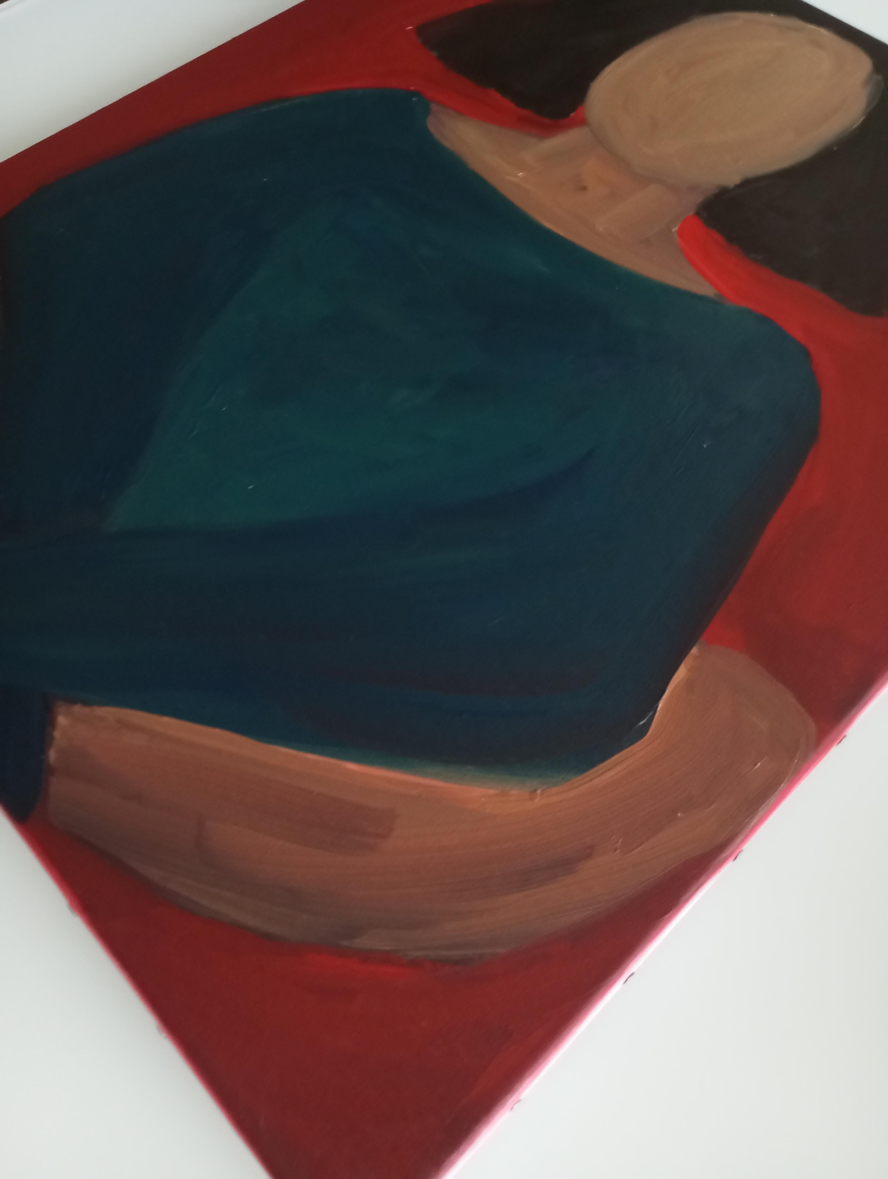 Retrato figurativo contemporáneo al óleo de una mujer 11