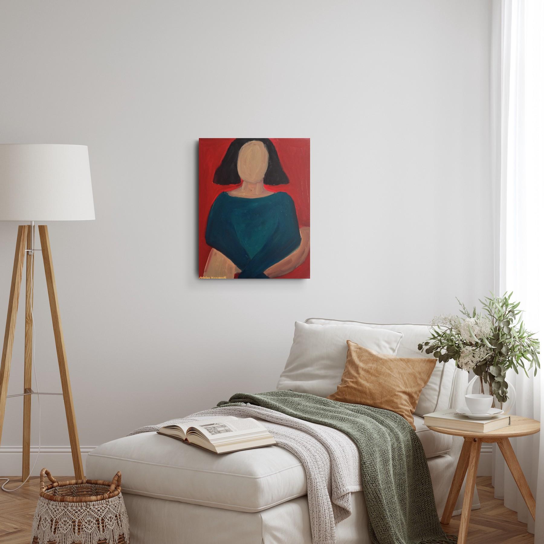 Retrato figurativo contemporáneo al óleo de una mujer 1
