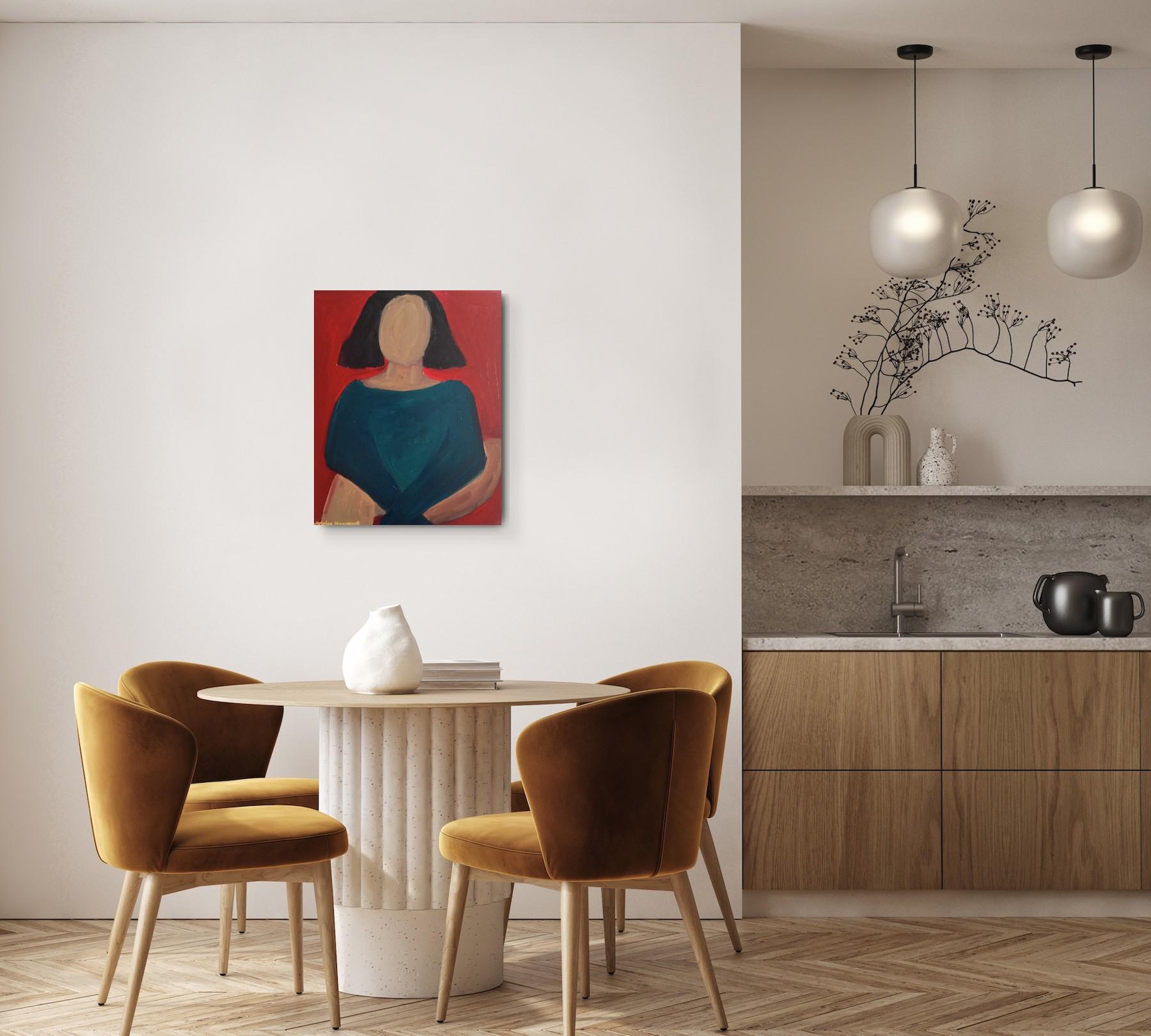 Retrato figurativo contemporáneo al óleo de una mujer 3