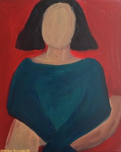Retrato figurativo contemporáneo al óleo de una mujer