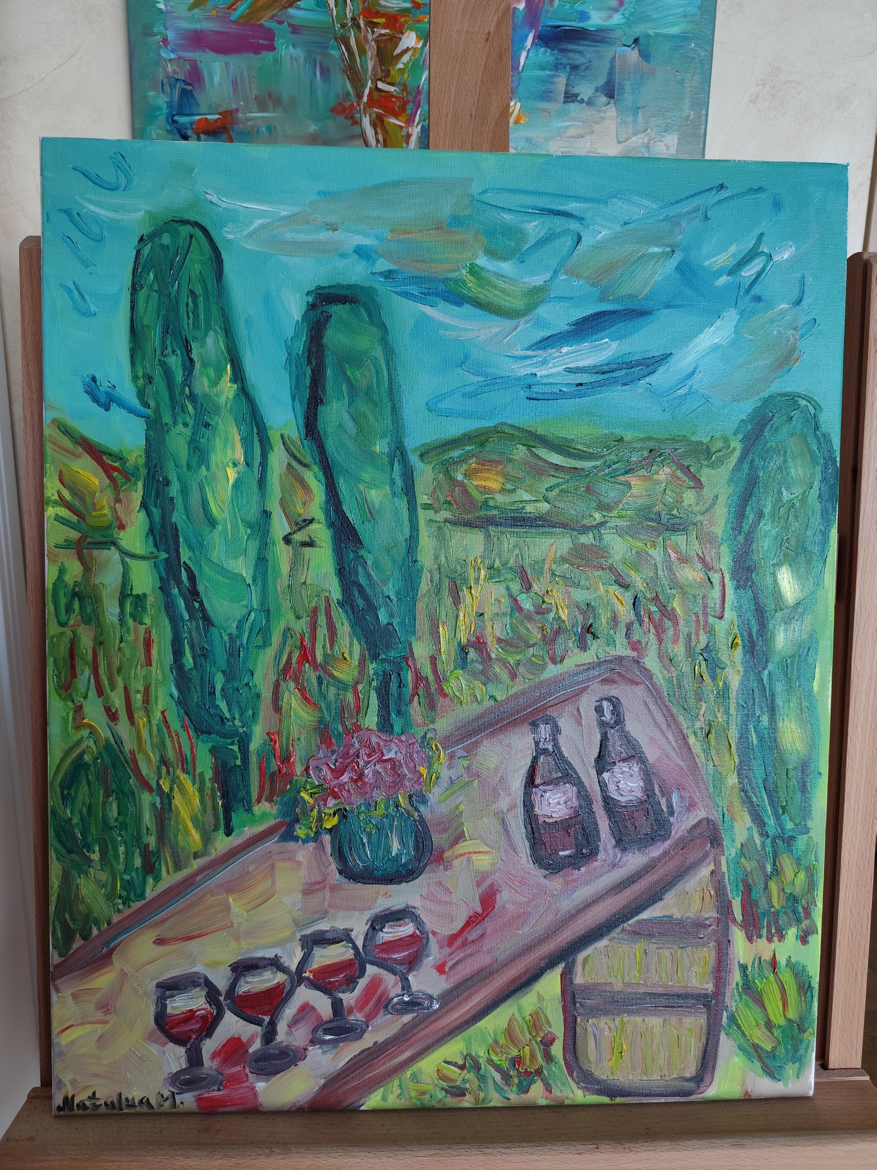 Impressionist expressive painting on canvas 