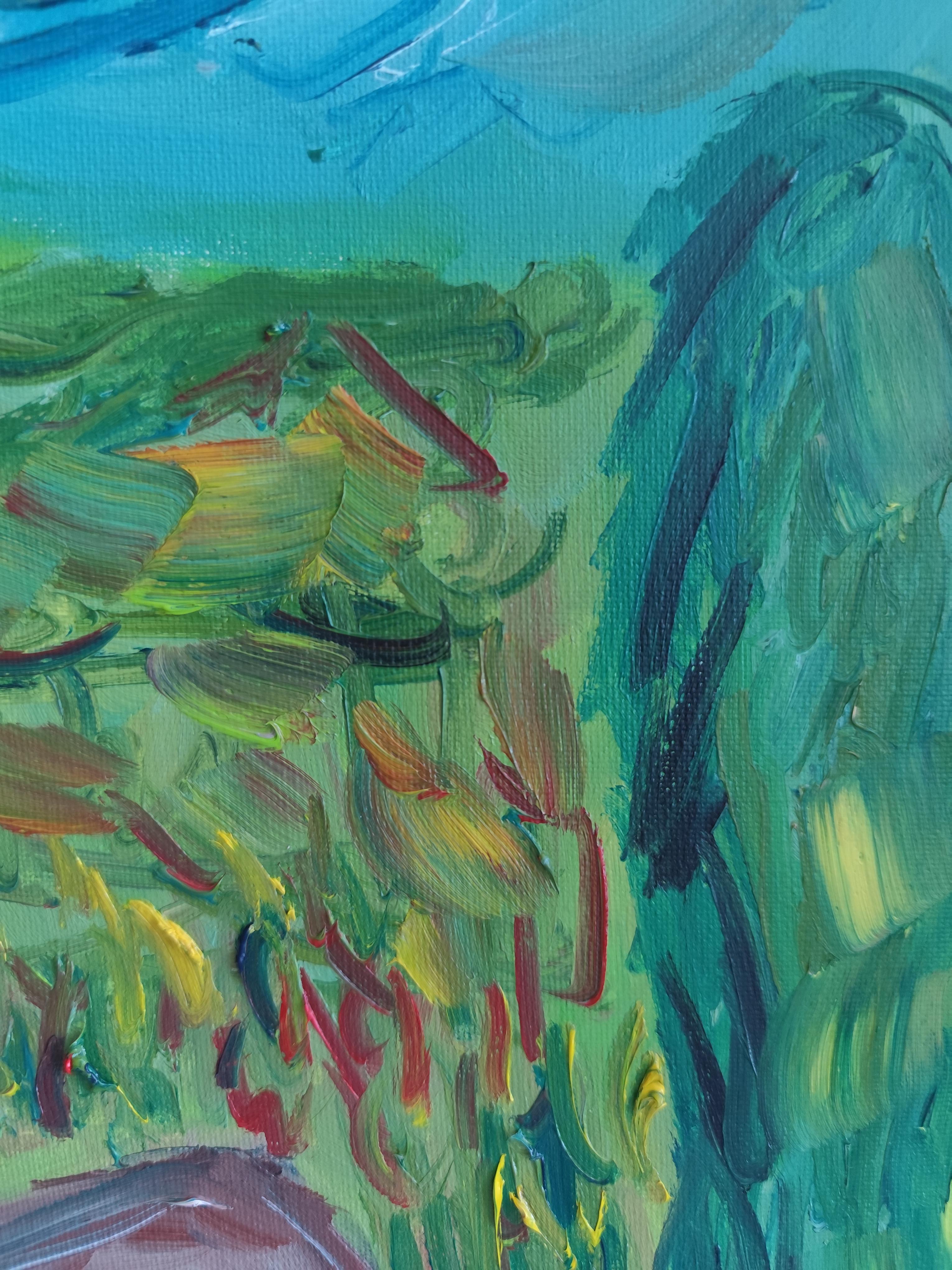 Impressionist expressive painting on canvas 