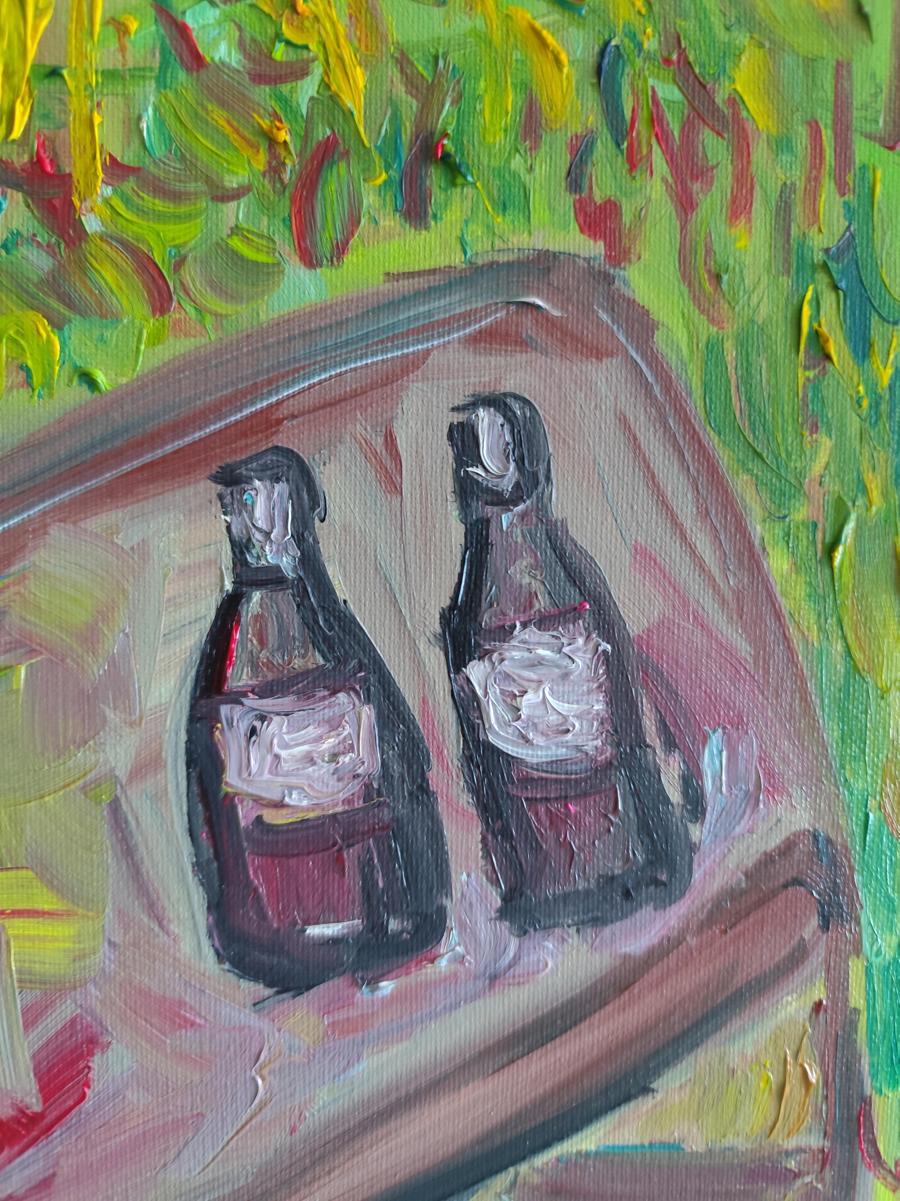 Impressionist expressive painting on canvas 