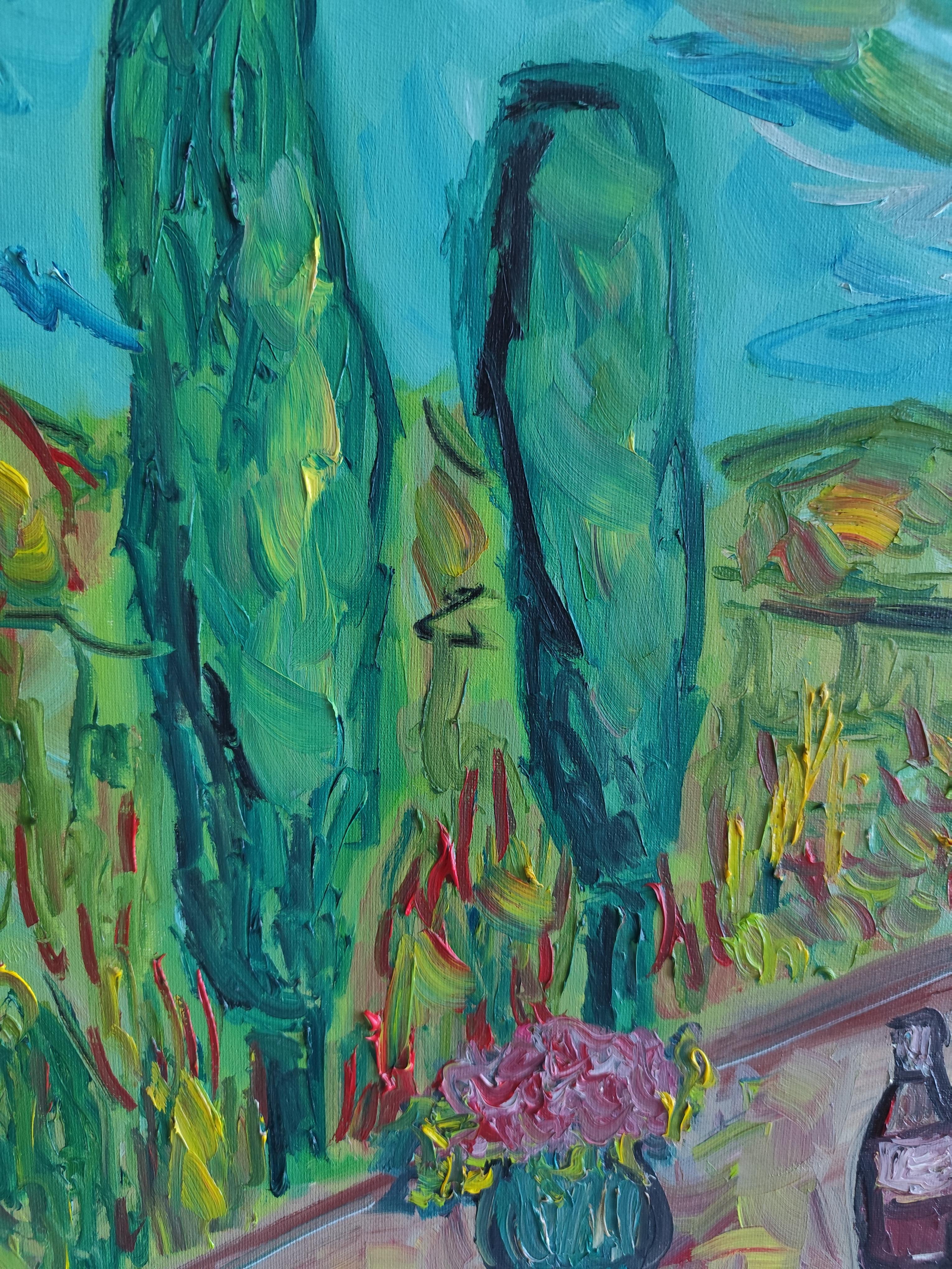 Impressionist expressive painting on canvas 