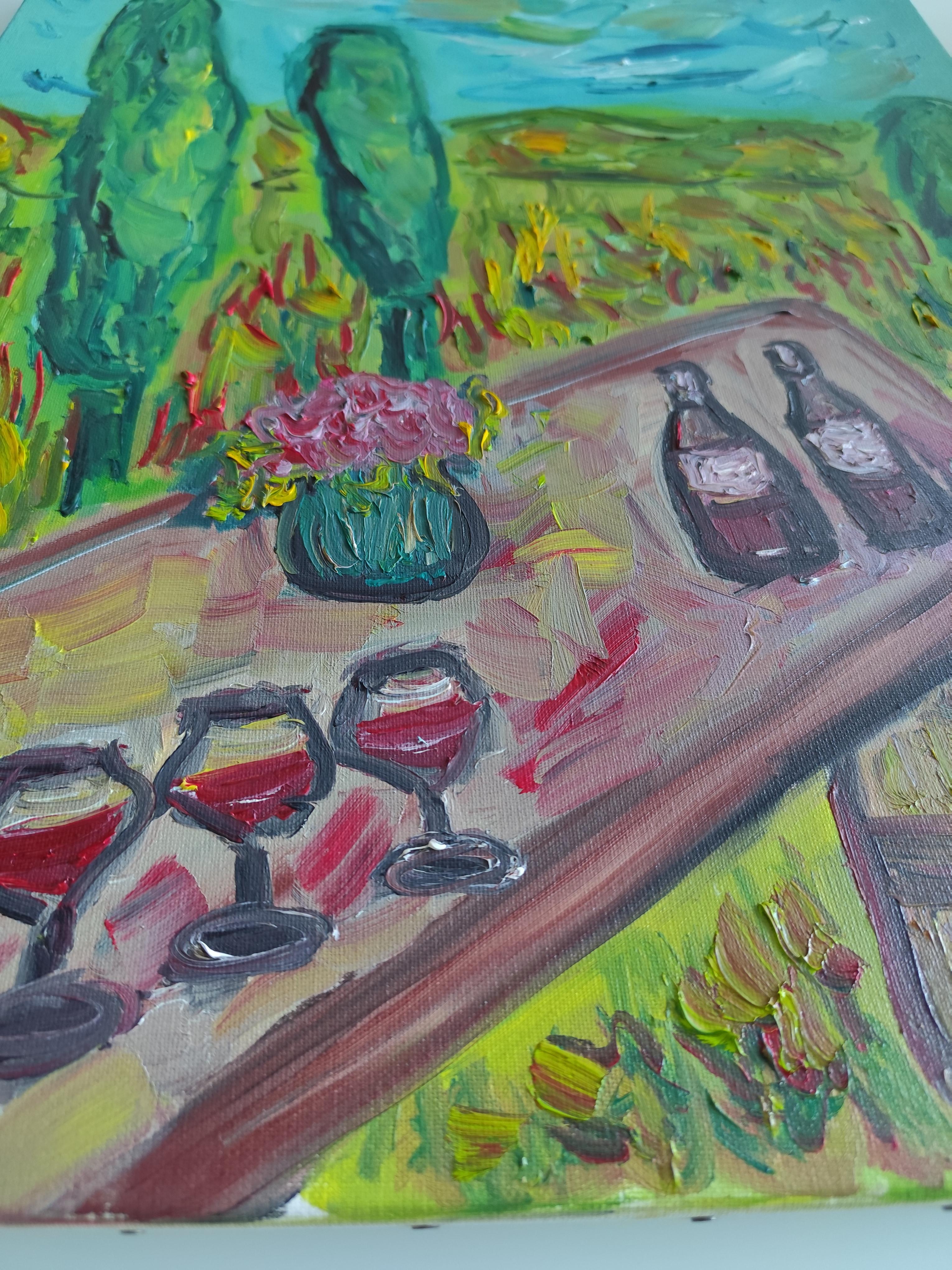 Impressionist expressive painting on canvas 
