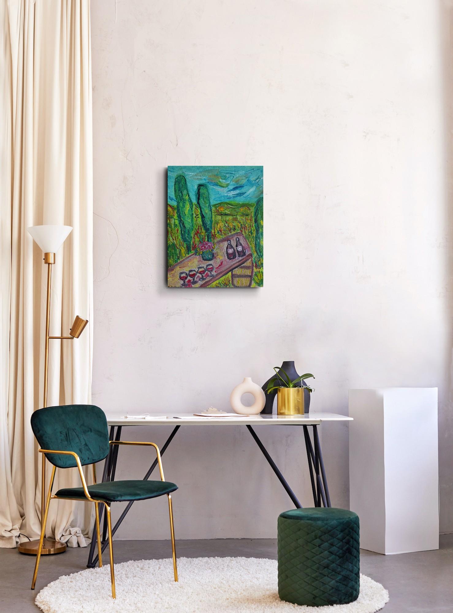 Impressionist expressive painting on canvas 