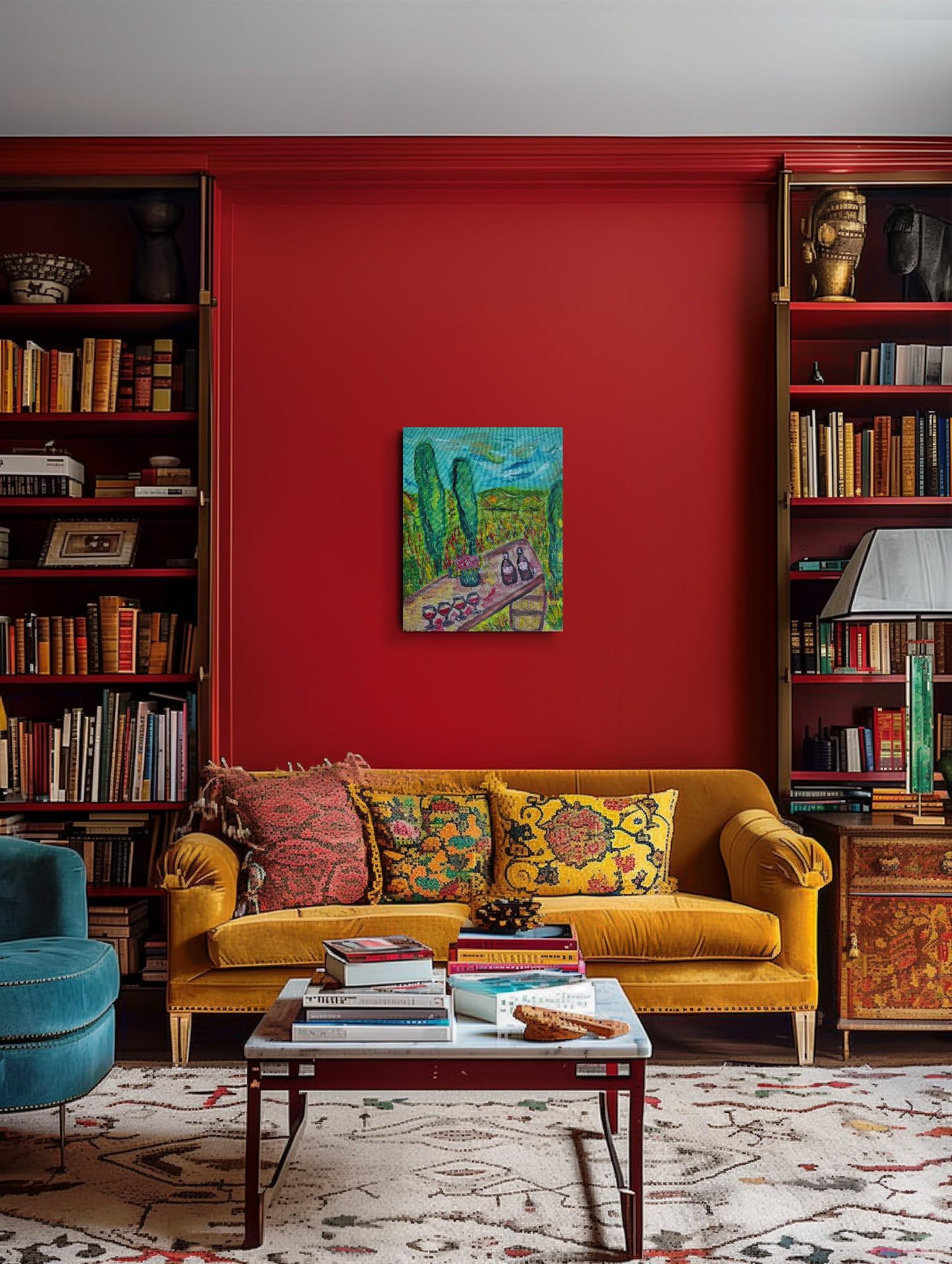 This vibrant piece of artwork 