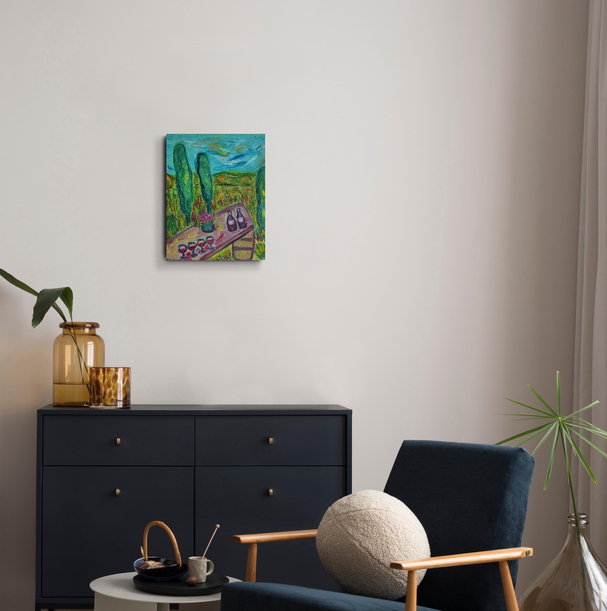 Impressionist expressive painting on canvas 