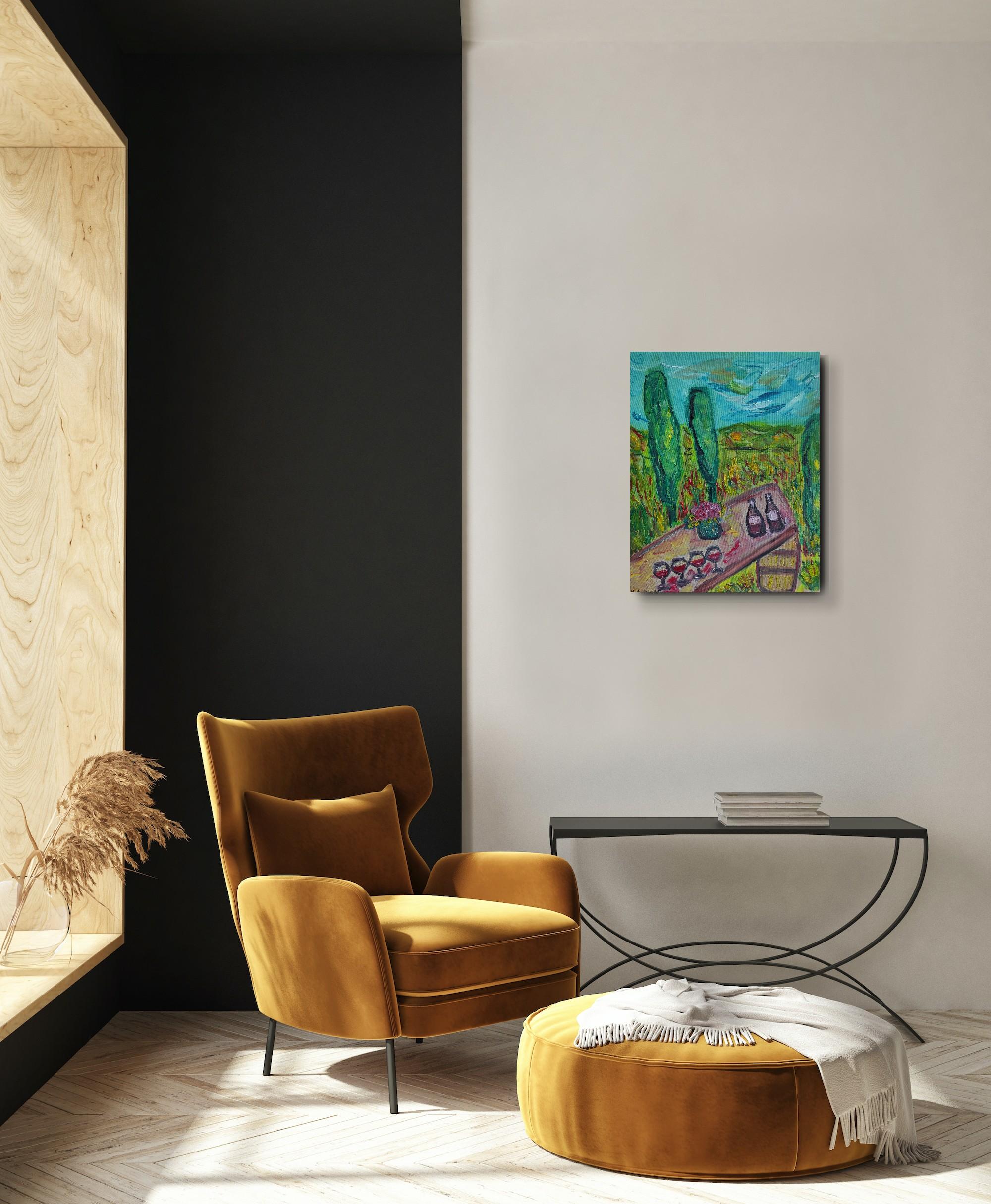 Impressionist expressive painting on canvas 